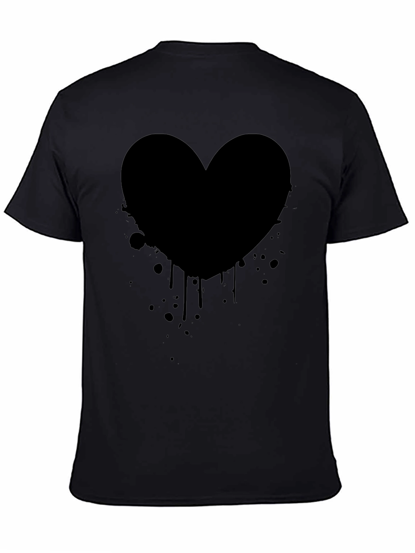 Black Heart Splatter Graphic Tee - Trendy Casual Style