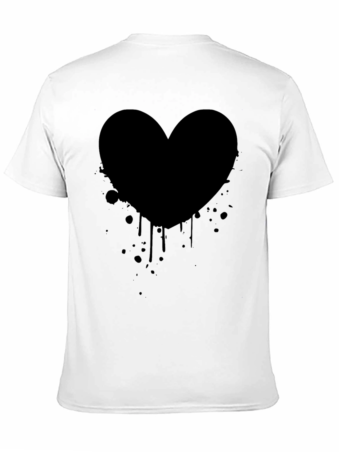 Black Heart Splatter Graphic Tee - Trendy Casual Style