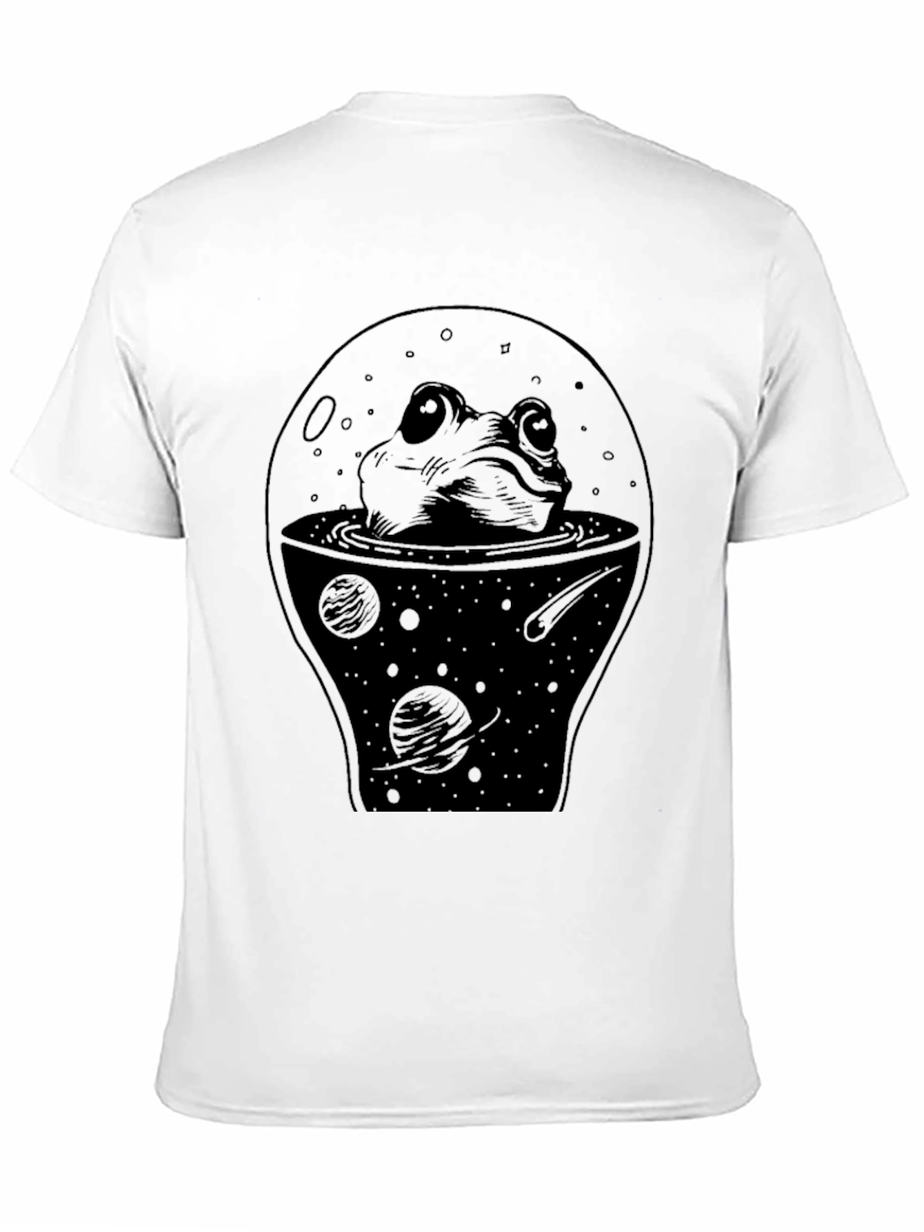 Frog in Space Black T-Shirt