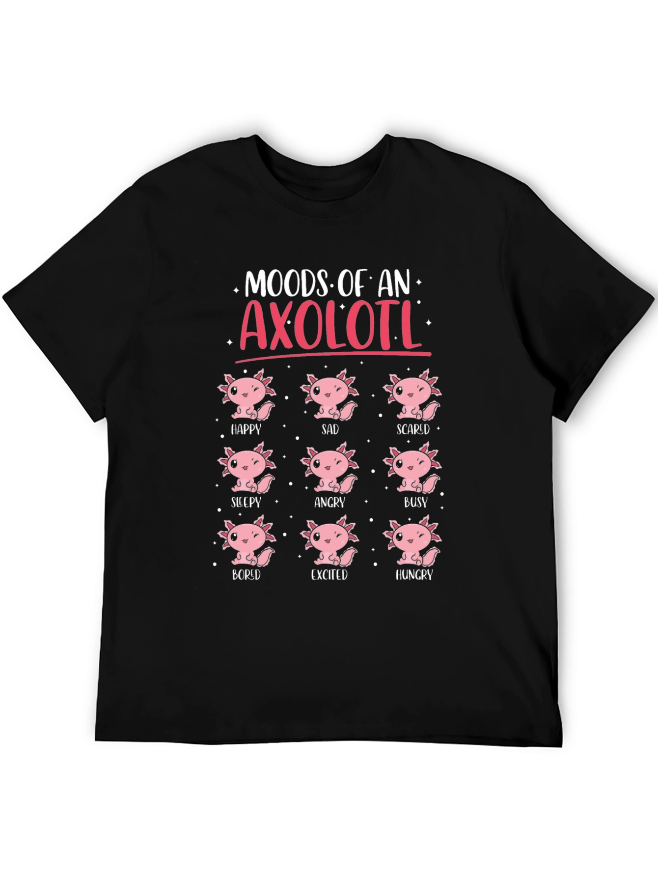 Axolotl Moods T-Shirt Cute Amphibian Tee