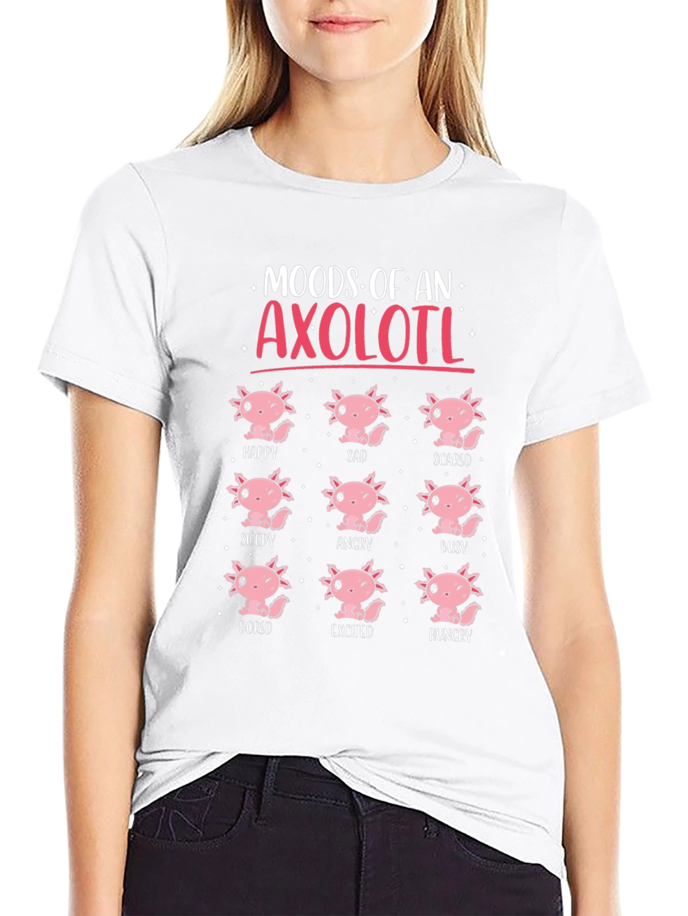 Axolotl Moods T-Shirt Cute Amphibian Tee