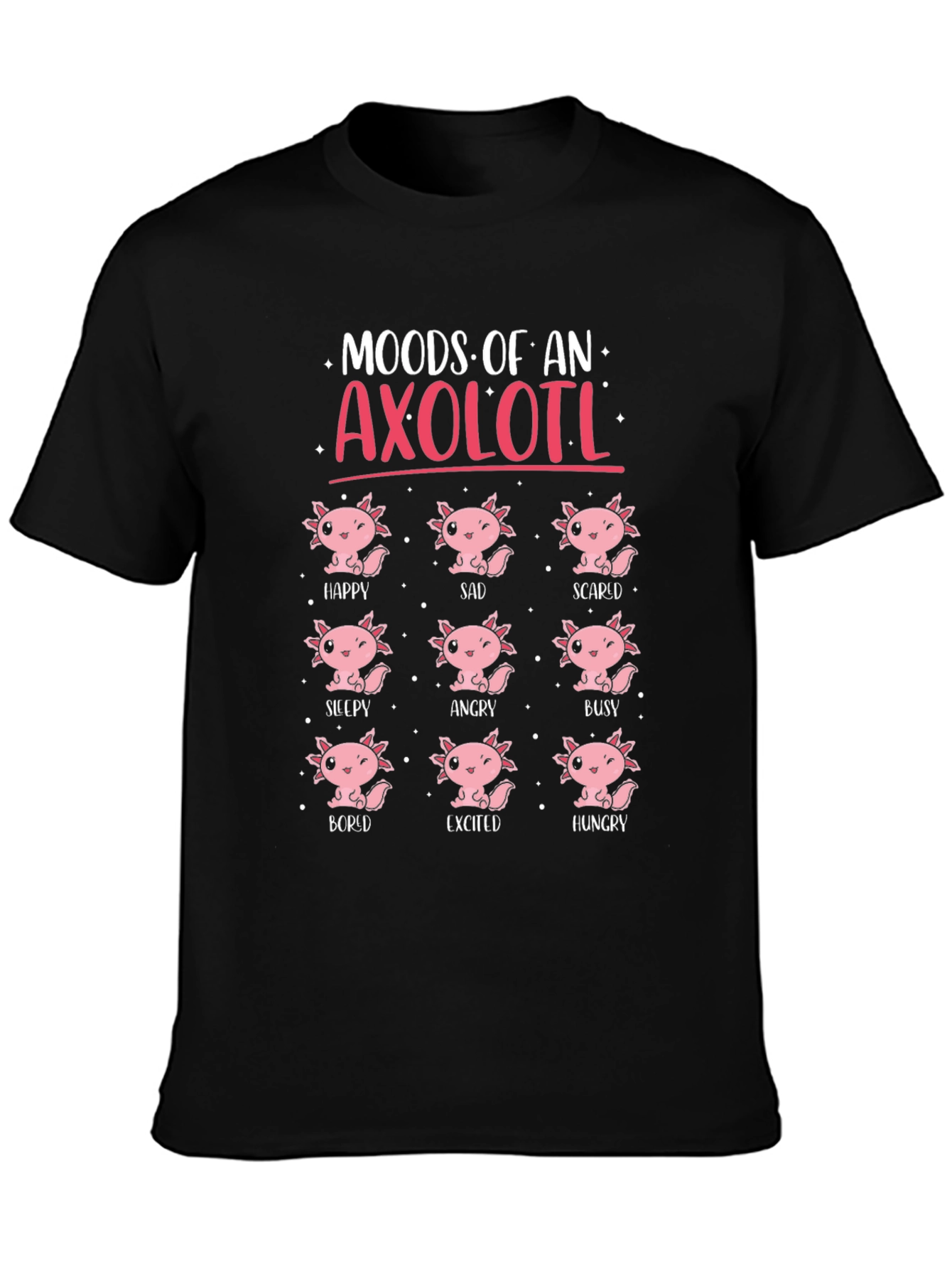 Axolotl Moods T-Shirt Cute Amphibian Tee