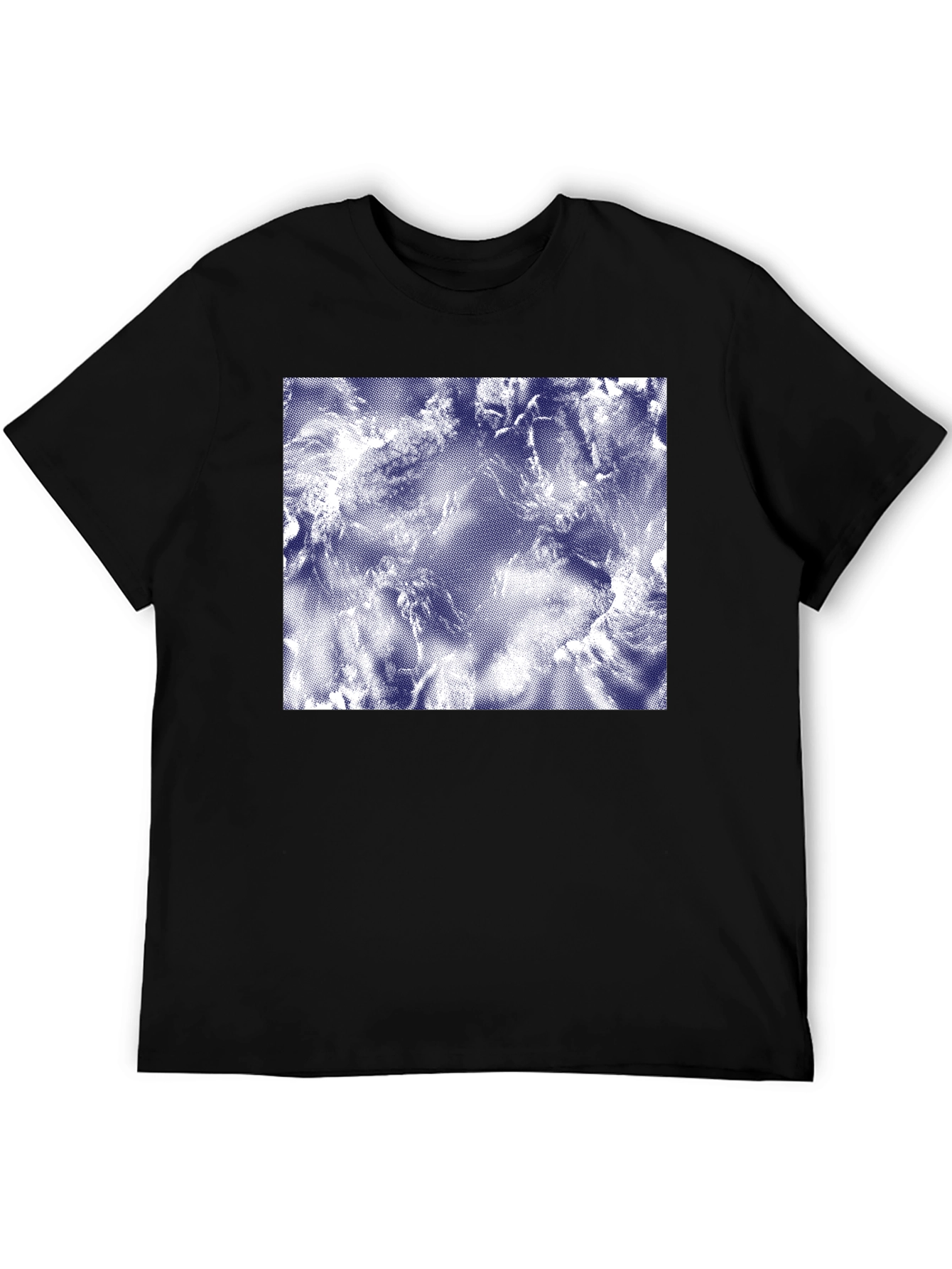 Abstract Cloudscape Print Black T-Shirt