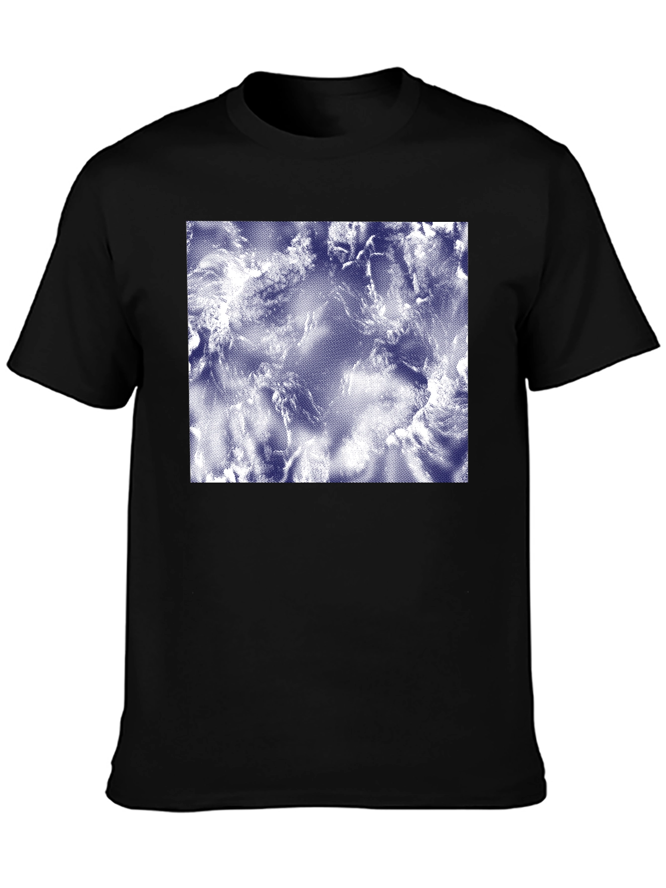 Abstract Cloudscape Print Black T-Shirt