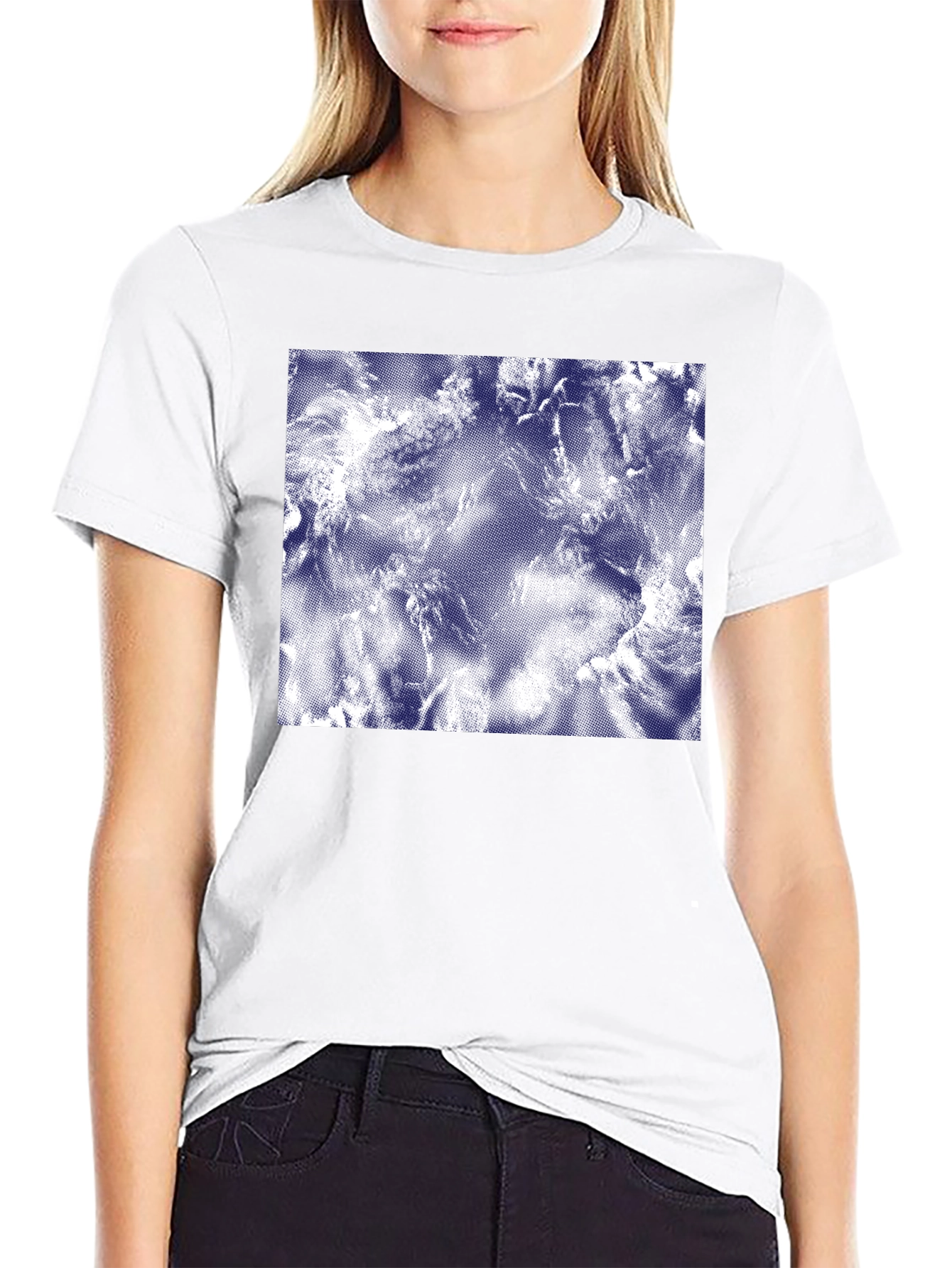 Abstract Cloudscape Print Black T-Shirt
