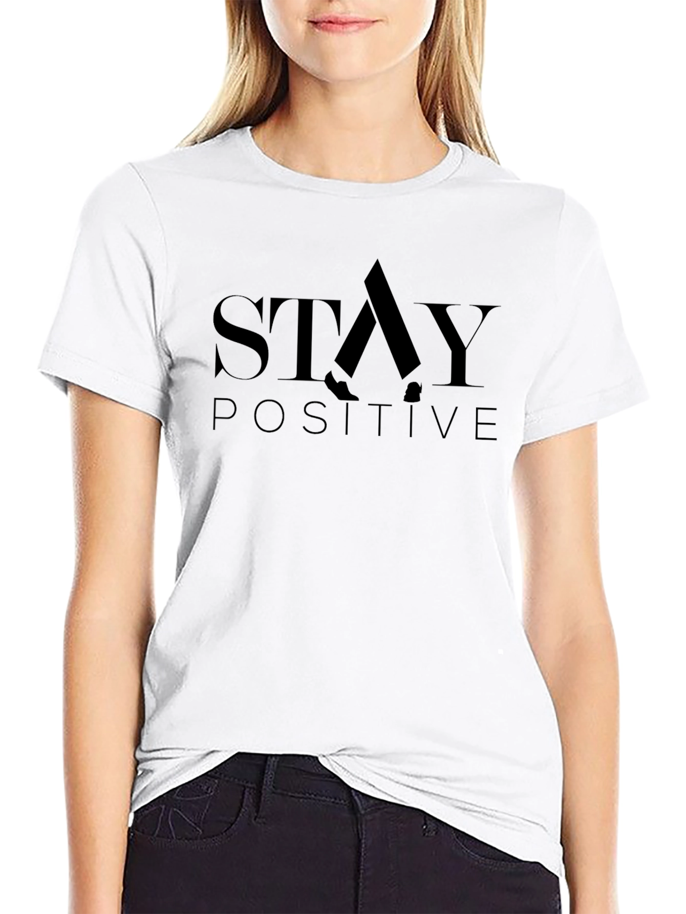 Stay Positive Graphic Tee - Black