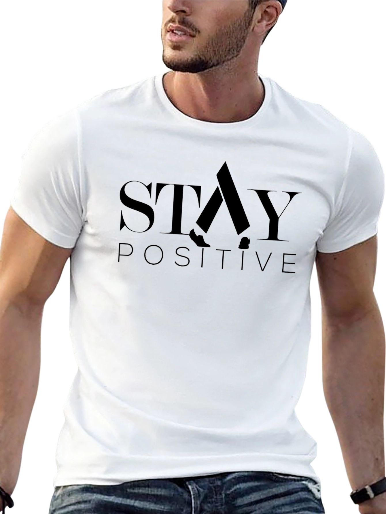 Stay Positive Graphic Tee - Black