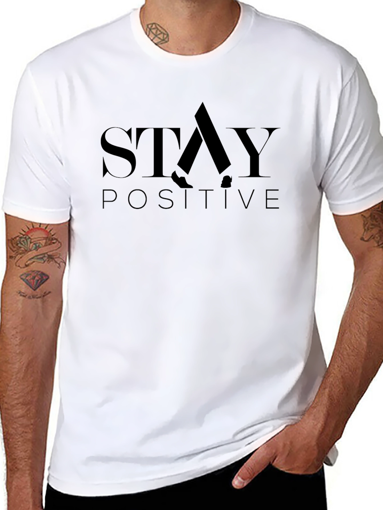 Stay Positive Graphic Tee - Black