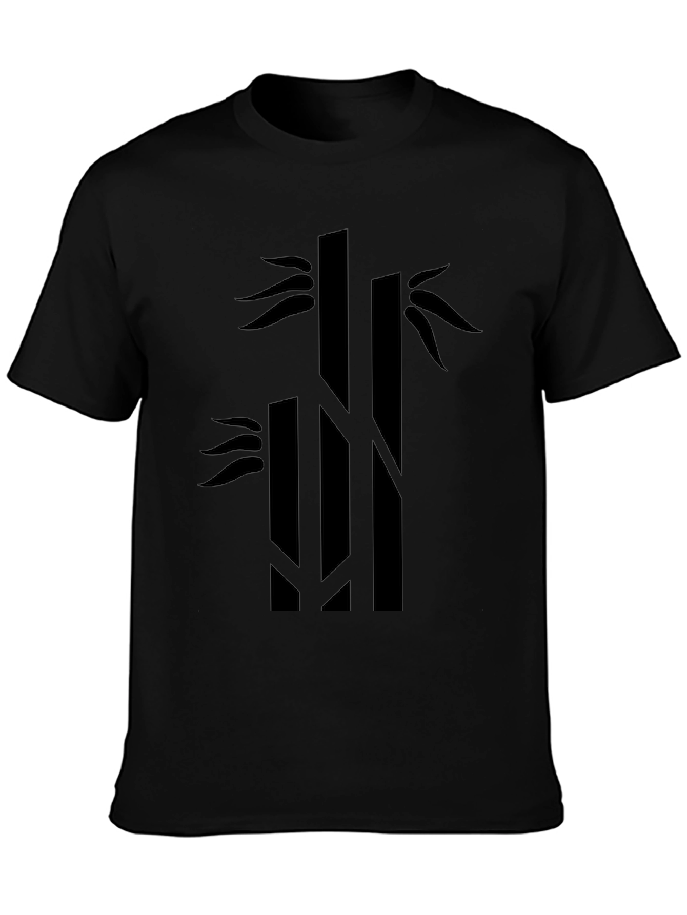 Mens Black Bamboo Graphic Tee - Casual Style