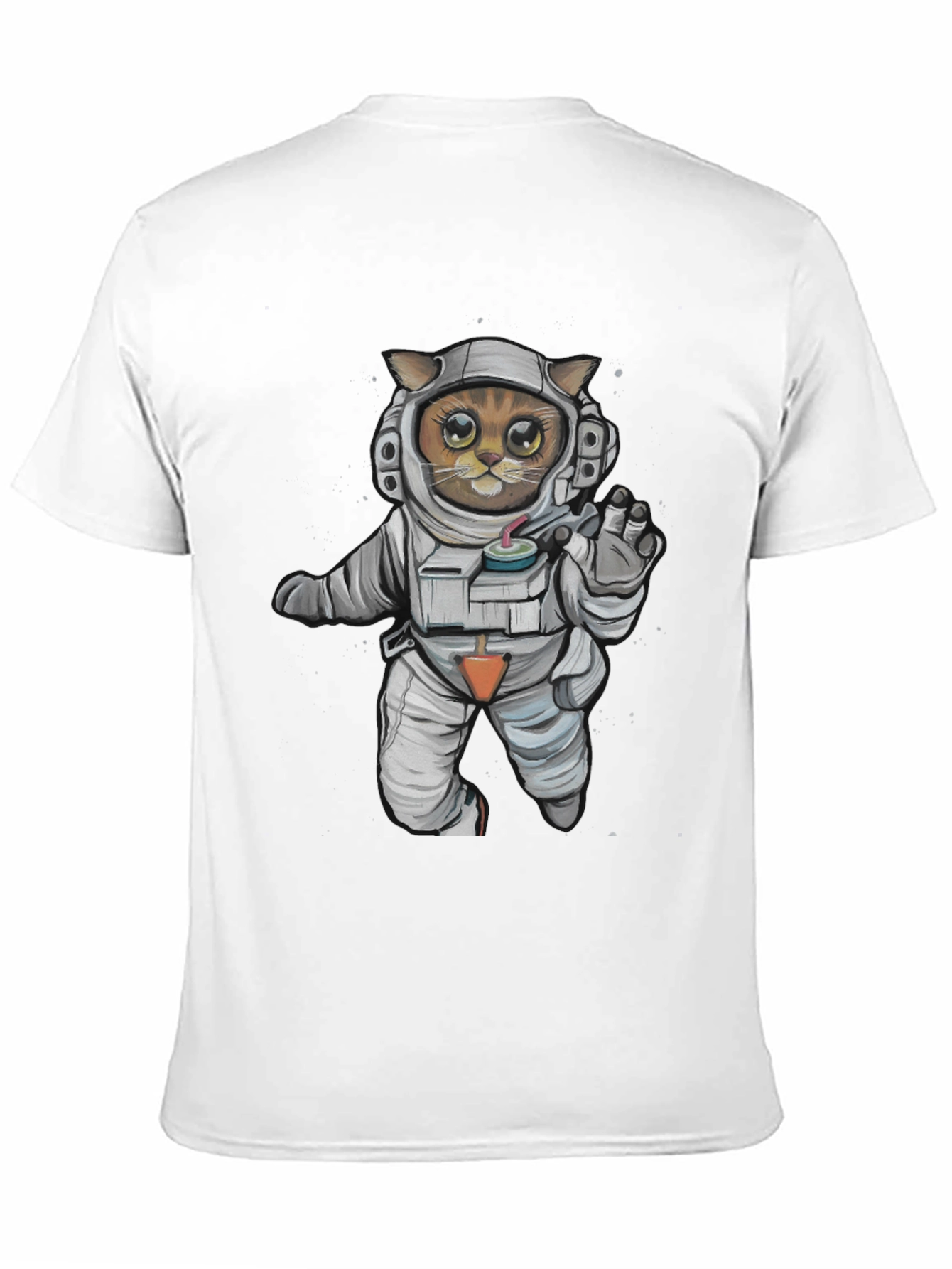 Astronaut Cat Graphic Tee - Black