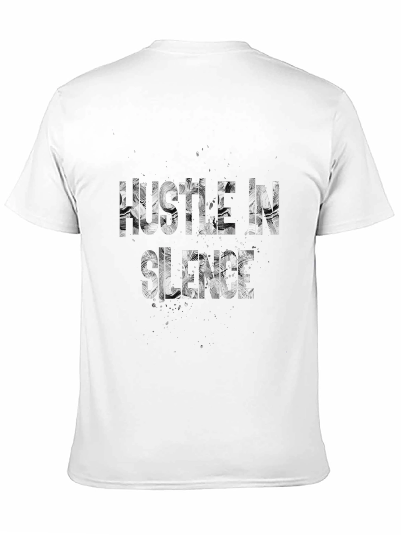 Hustle in Silence Graphic Tee - Black Cotton