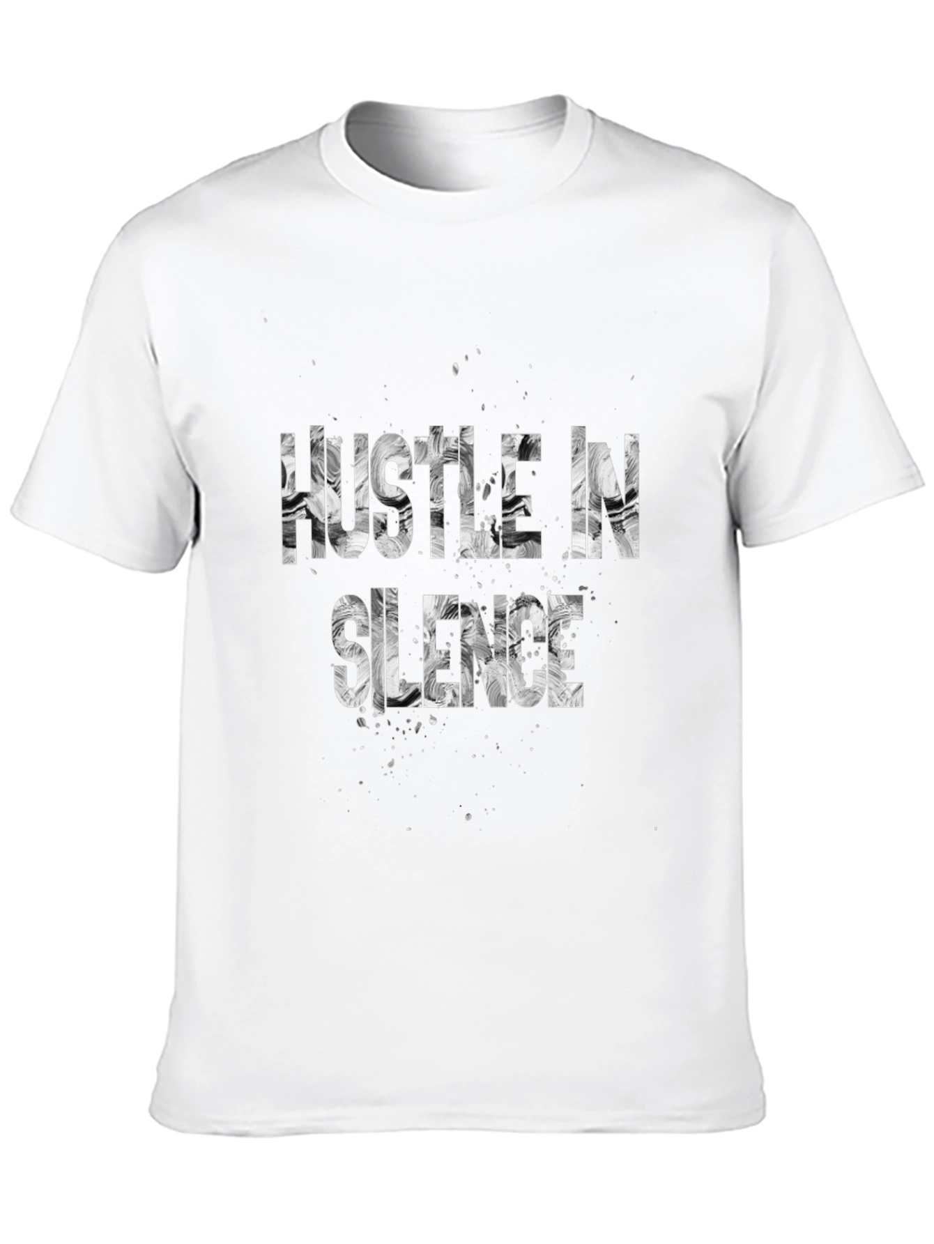 Hustle in Silence Graphic Tee - Black Cotton