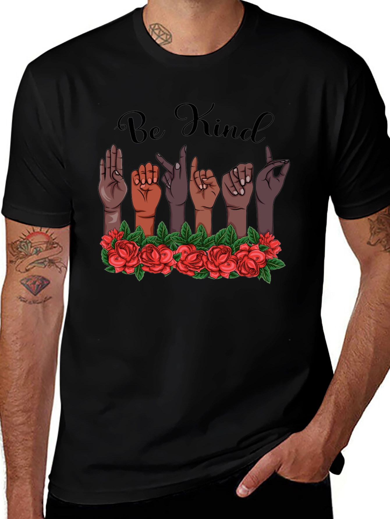 Be Kind Sign Language Graphic T-Shirt