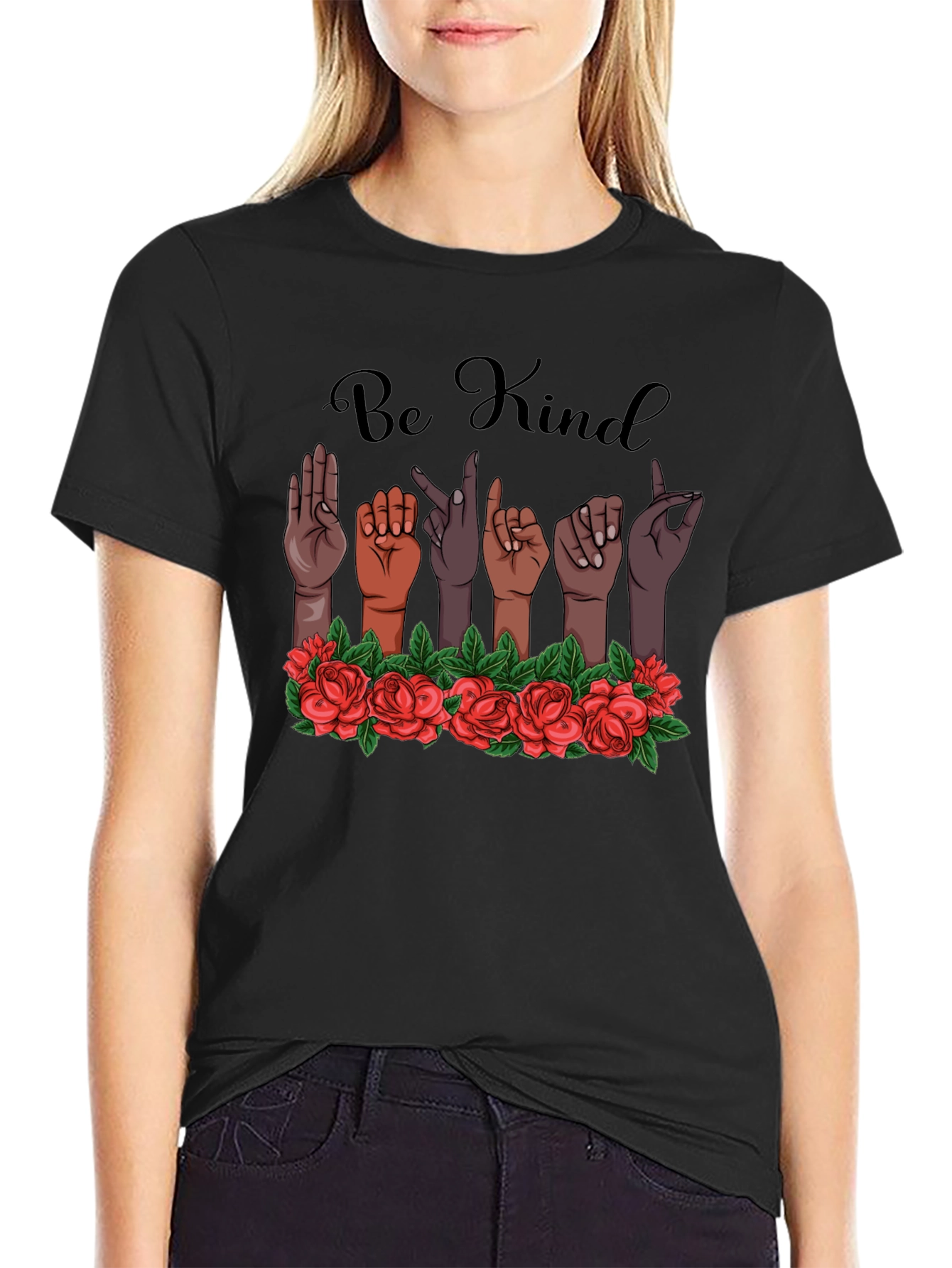 Be Kind Sign Language Graphic T-Shirt