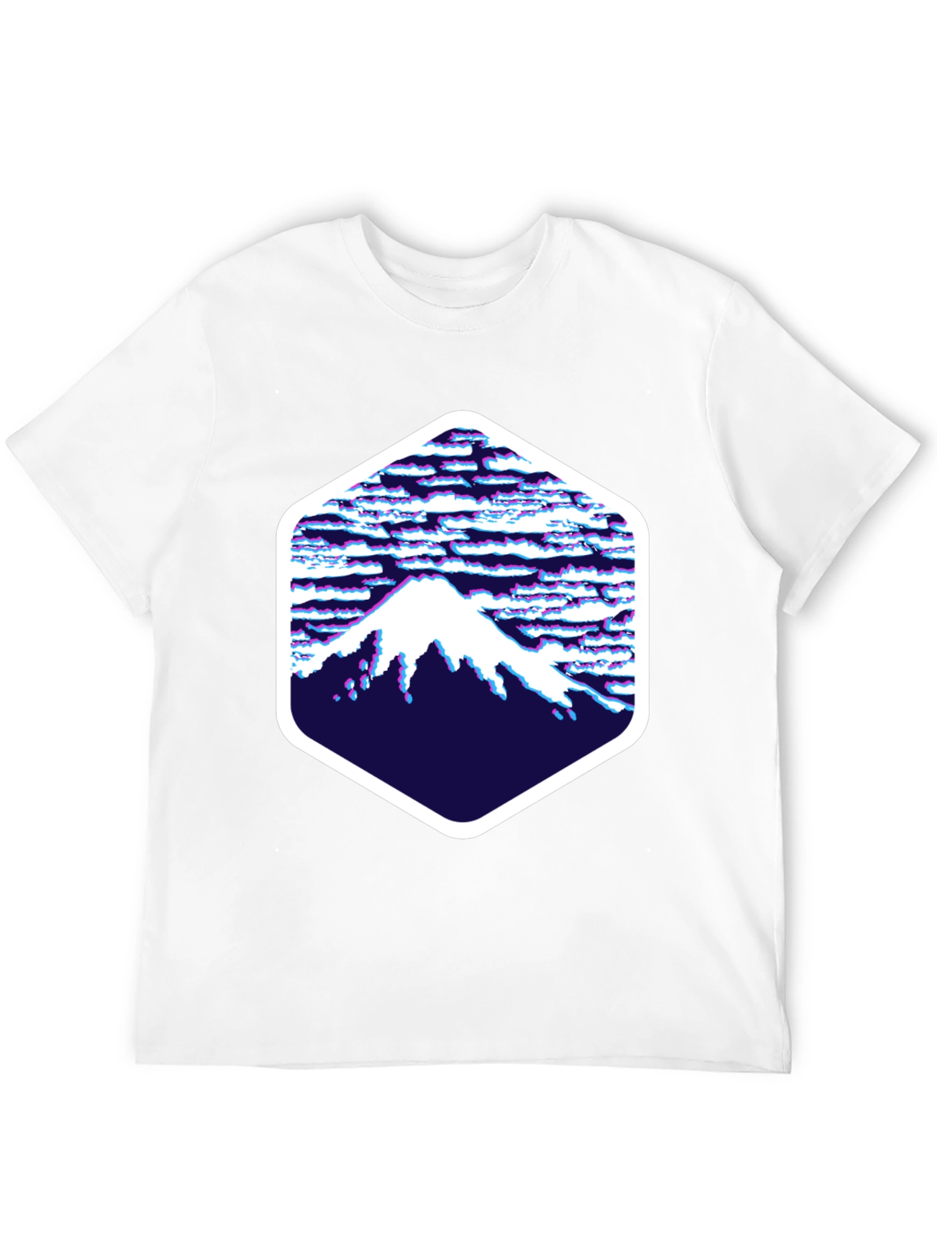 Abstract Mountain Hex Graphic Tee - Black