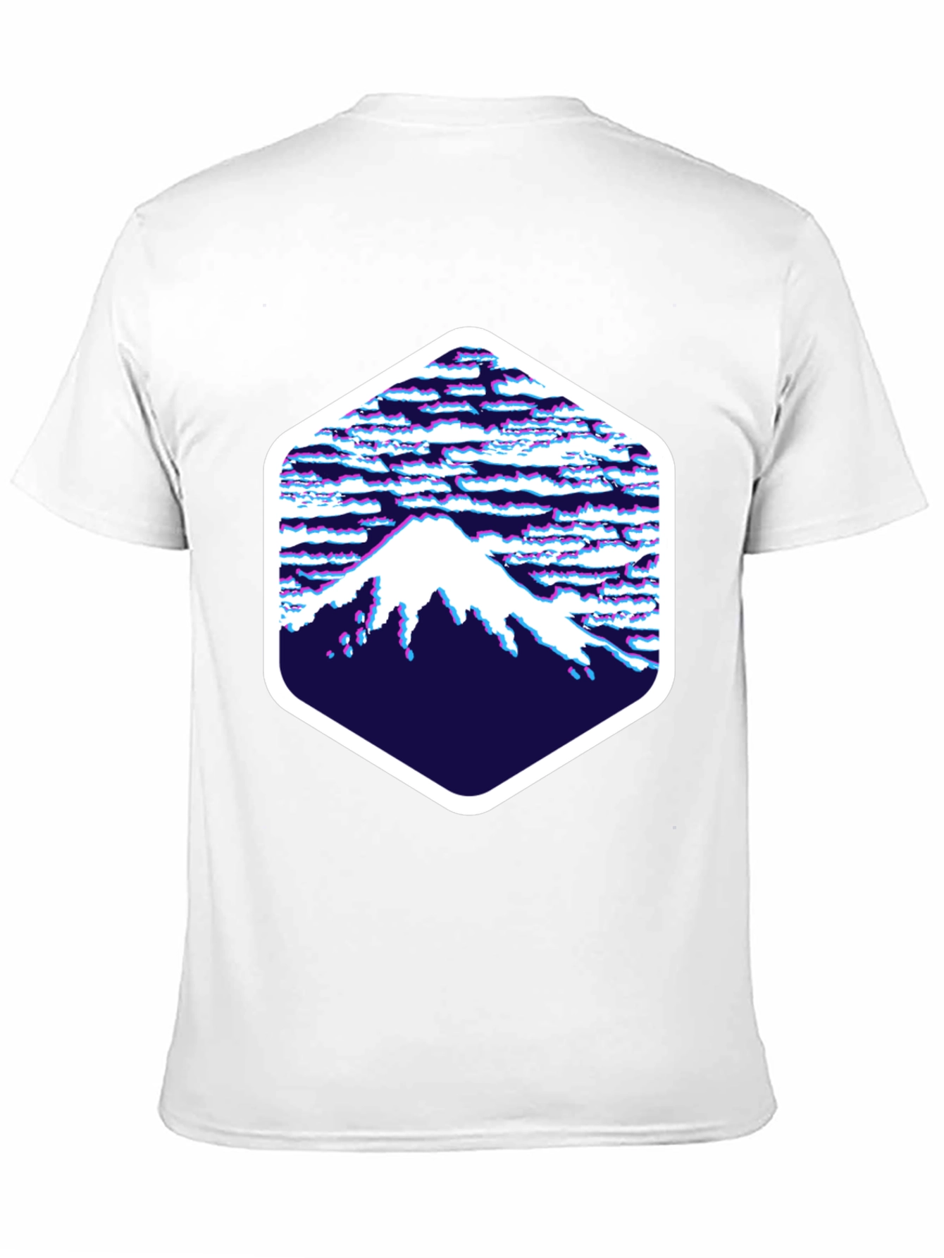 Abstract Mountain Hex Graphic Tee - Black