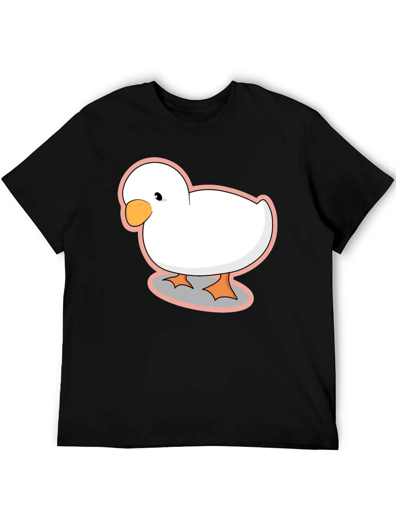 Duck Cartoon Black T-Shirt