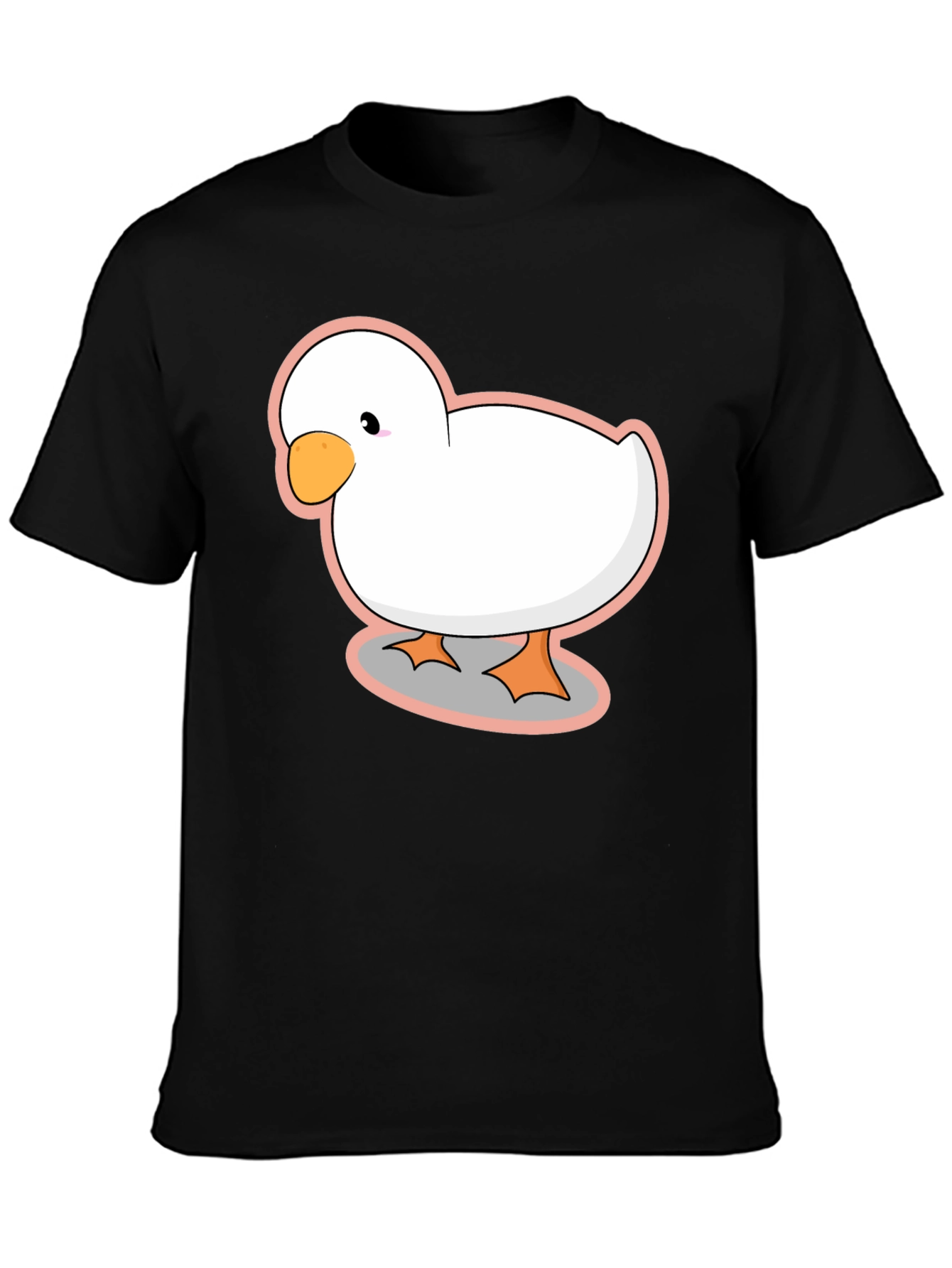 Duck Cartoon Black T-Shirt