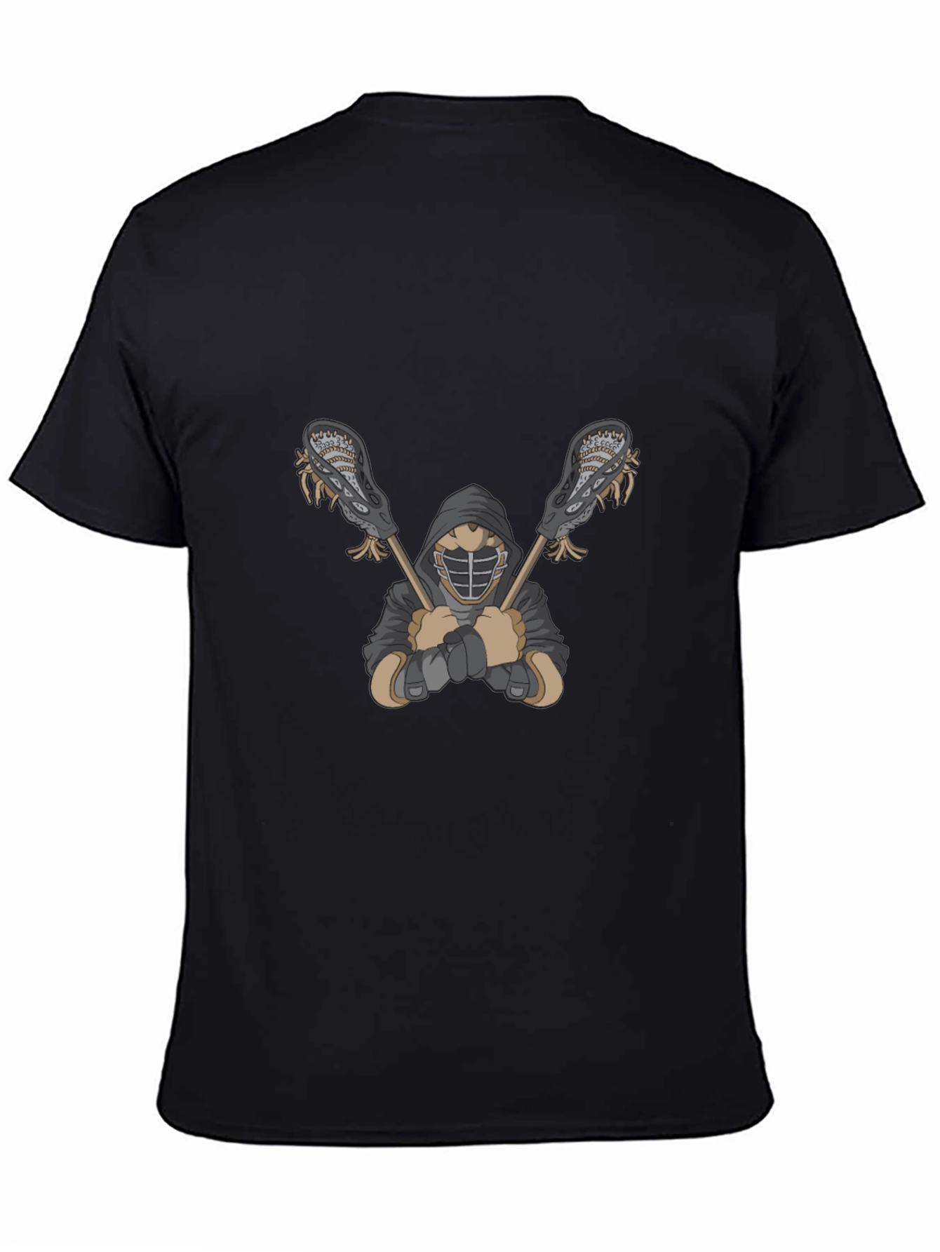 Lacrosse Player Graphic Black T-Shirt