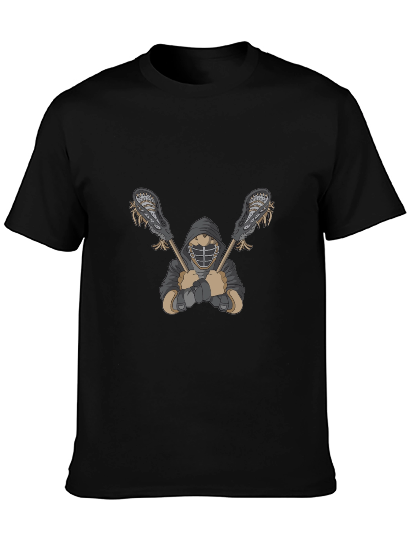 Lacrosse Player Graphic Black T-Shirt