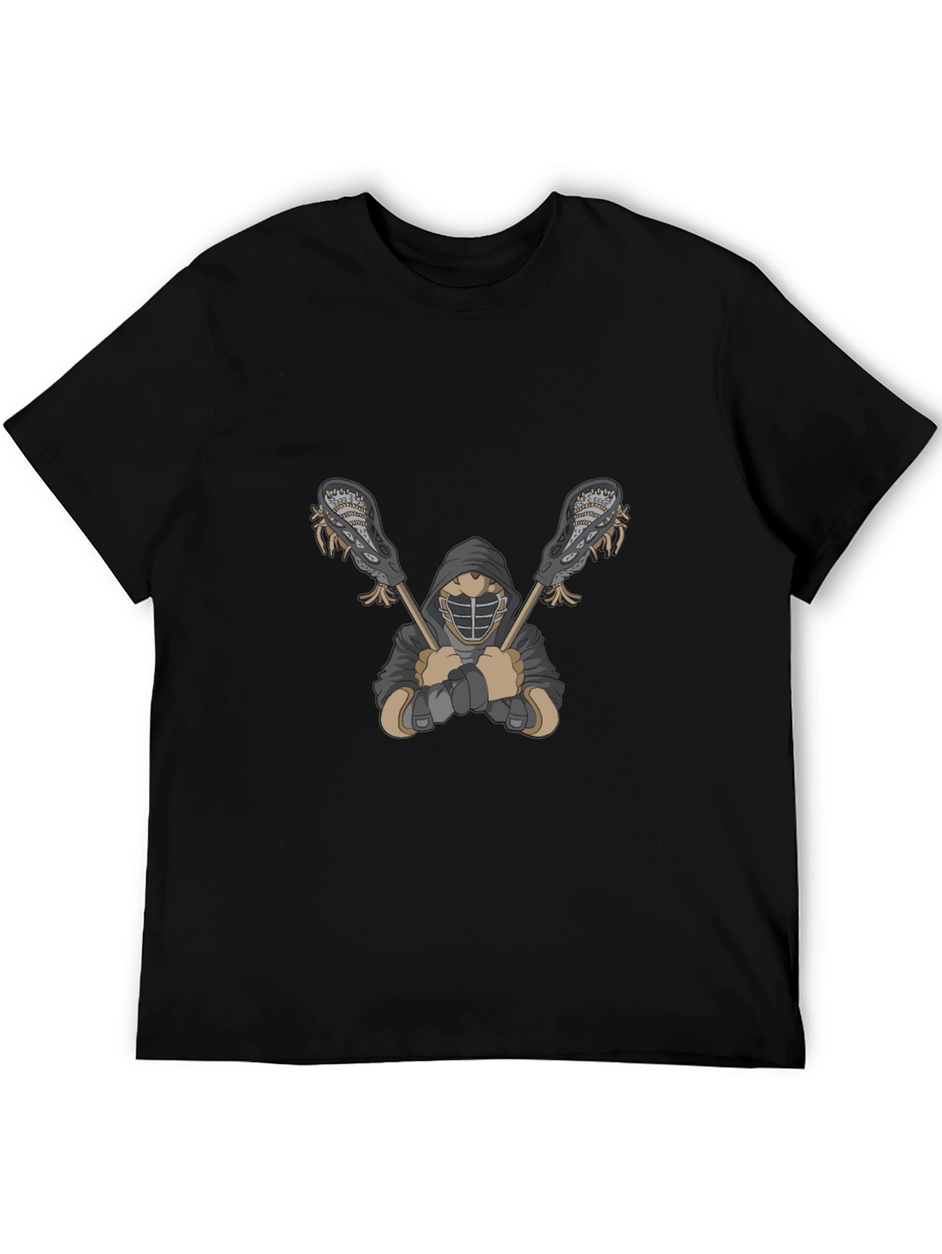 Lacrosse Player Graphic Black T-Shirt