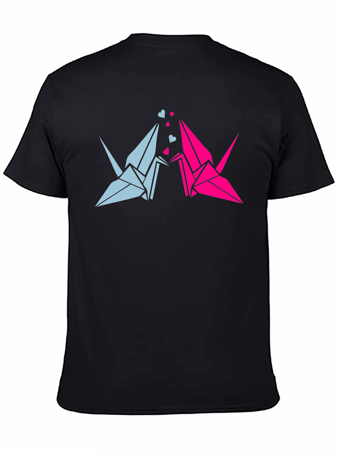Origami Crane Love Black T-Shirt