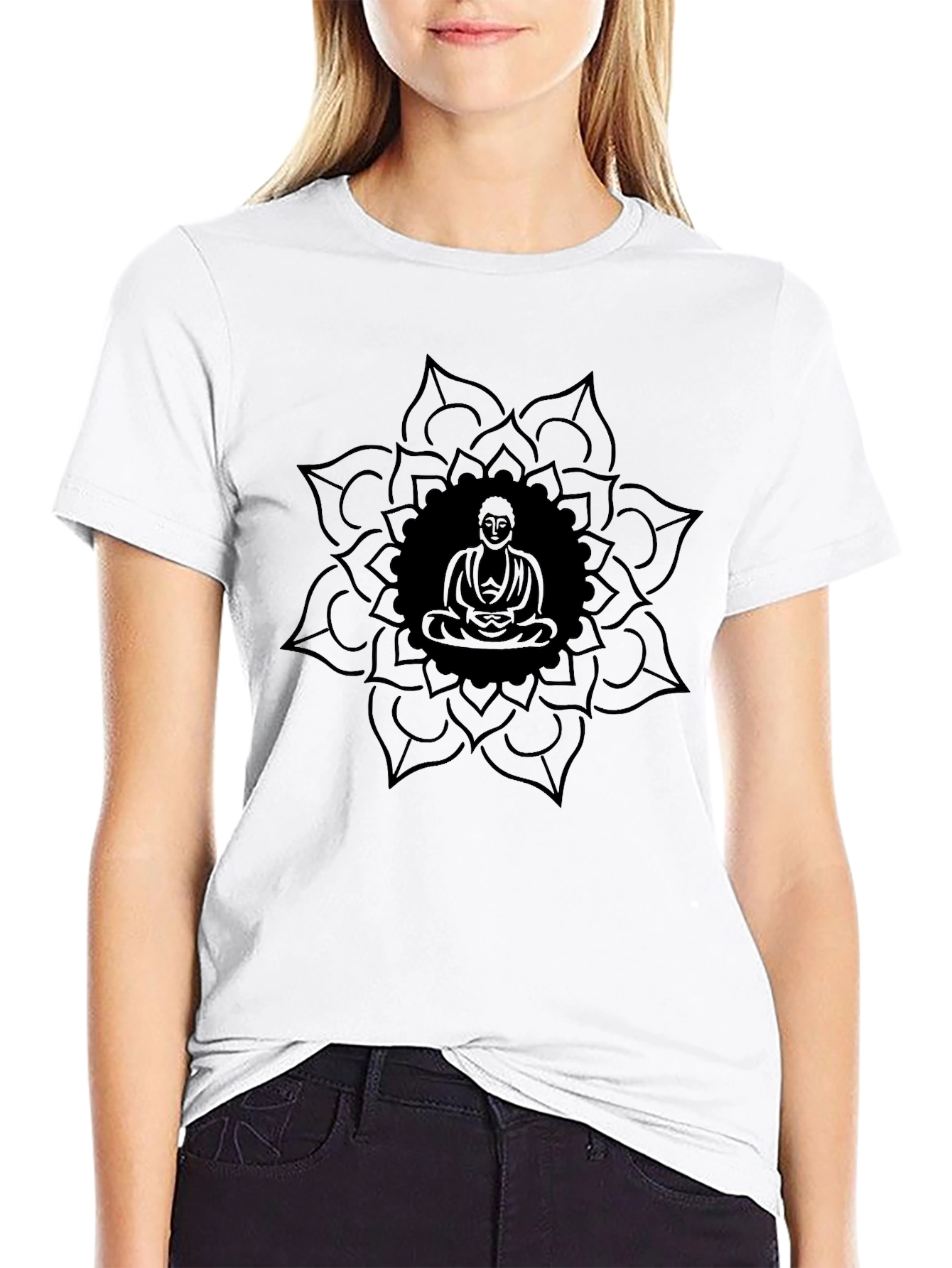 Buddha Mandala Graphic Tee - Mens Black T-Shirt