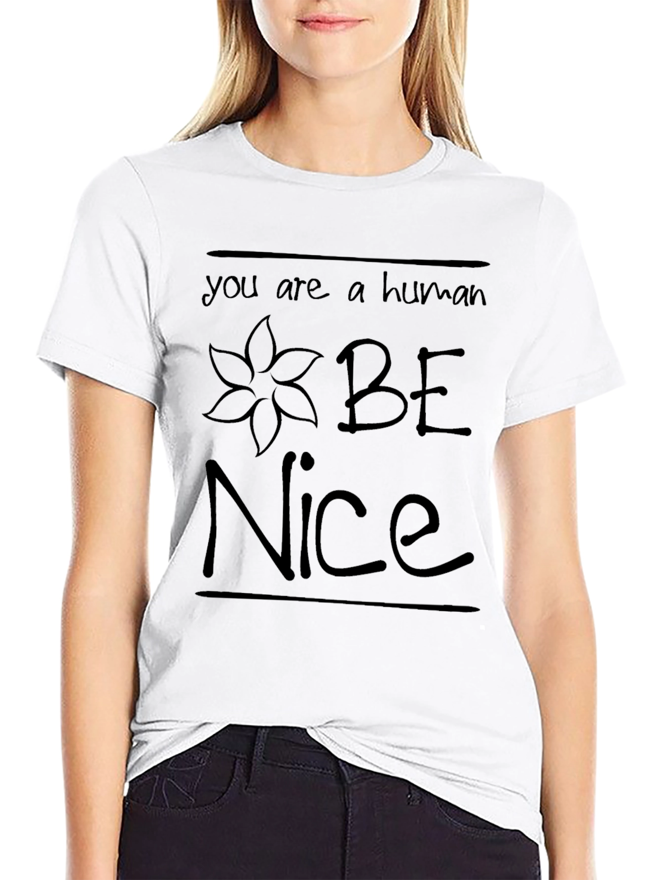 Be Nice Human T-Shirt Graphic Tee Short Sleeve