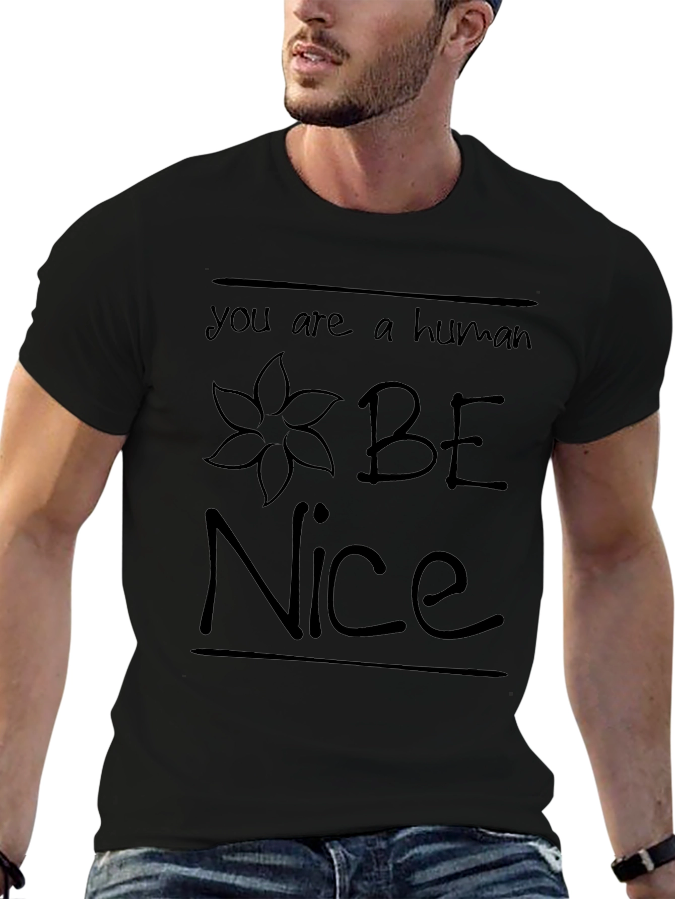 Be Nice Human T-Shirt Graphic Tee Short Sleeve