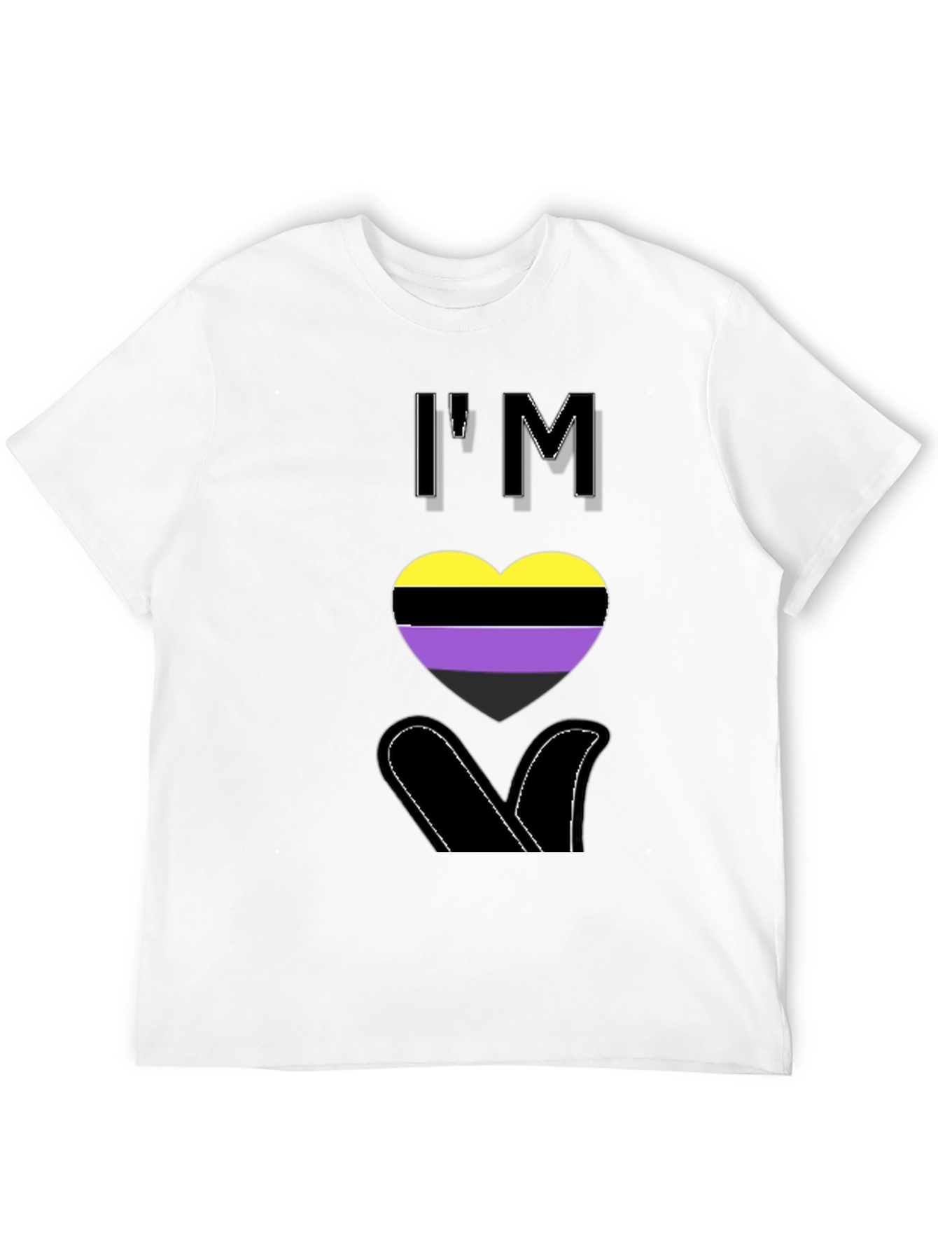 Nonbinary Pride Heart T-Shirt - LGBTQ+ Love