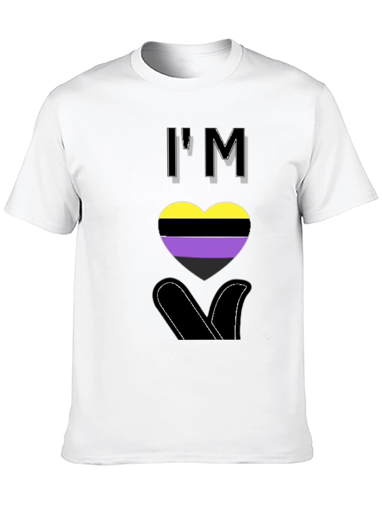 Nonbinary Pride Heart T-Shirt - LGBTQ+ Love