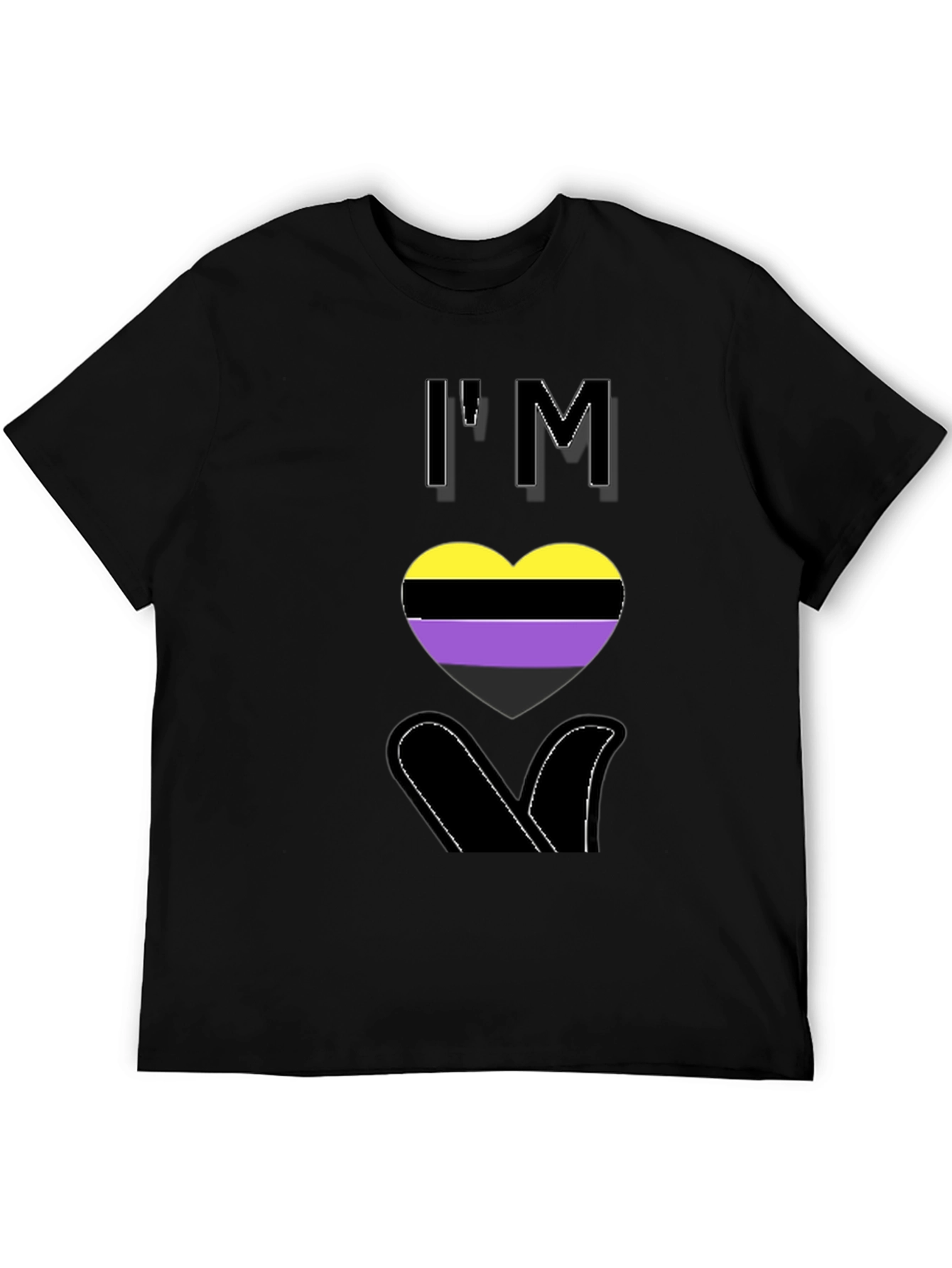 Nonbinary Pride Heart T-Shirt - LGBTQ+ Love