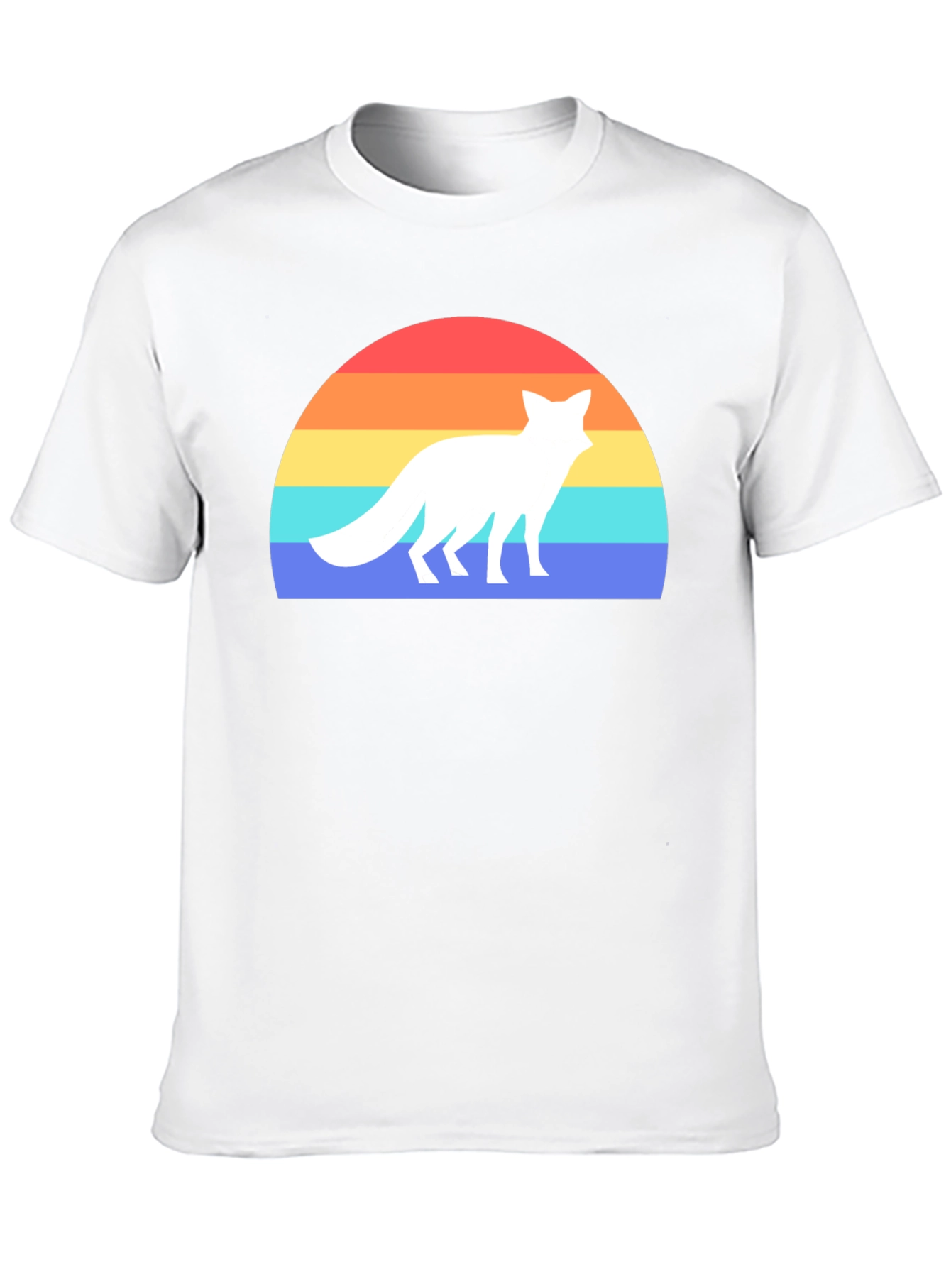 Retro Fox Sunset Graphic Tee - Black T-Shirt