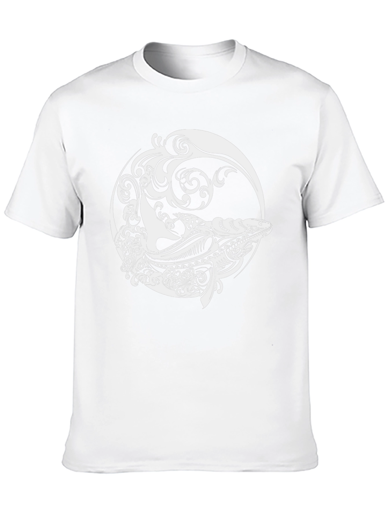 Whale Design Black T-Shirt