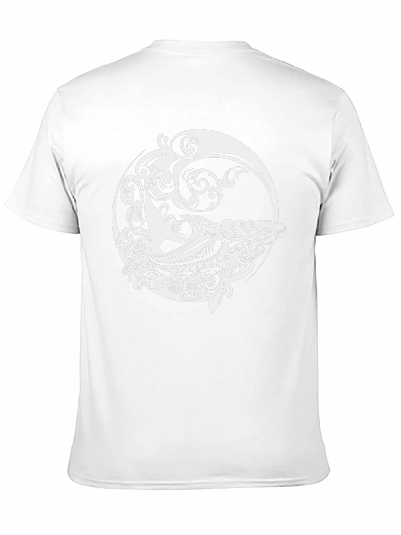 Whale Design Black T-Shirt