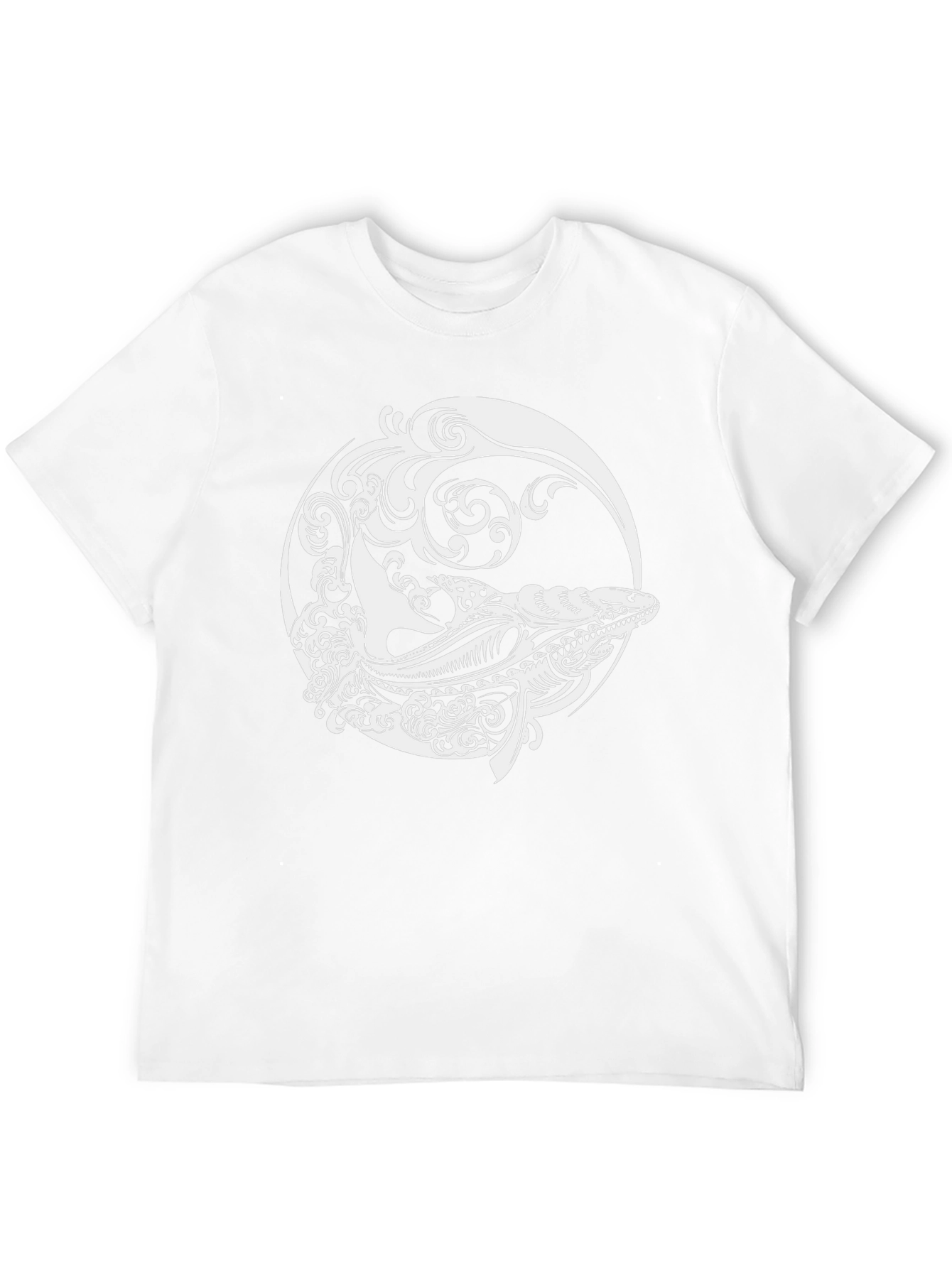 Whale Design Black T-Shirt