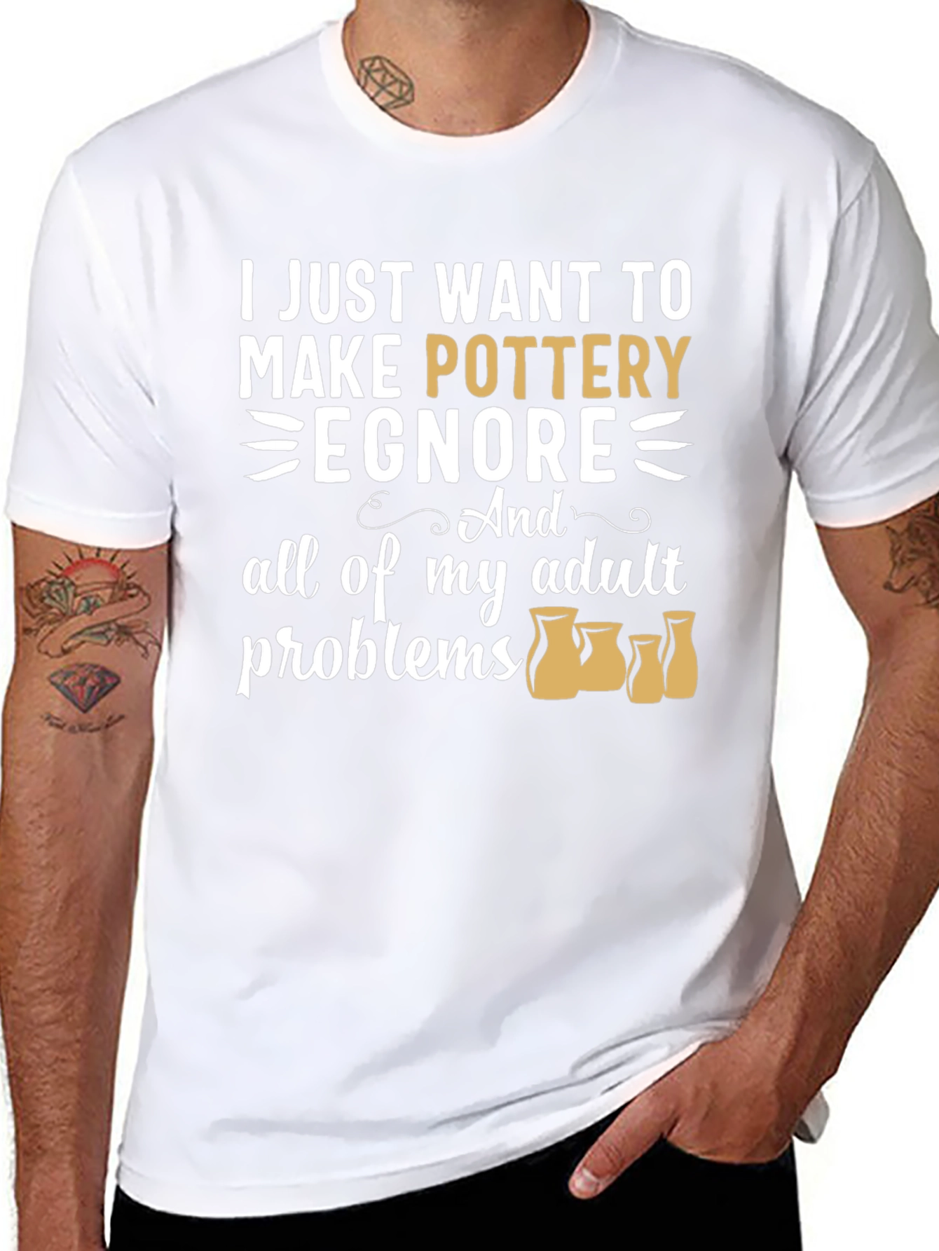 Pottery Lover T-Shirt: Ignore Adult Problems Tee