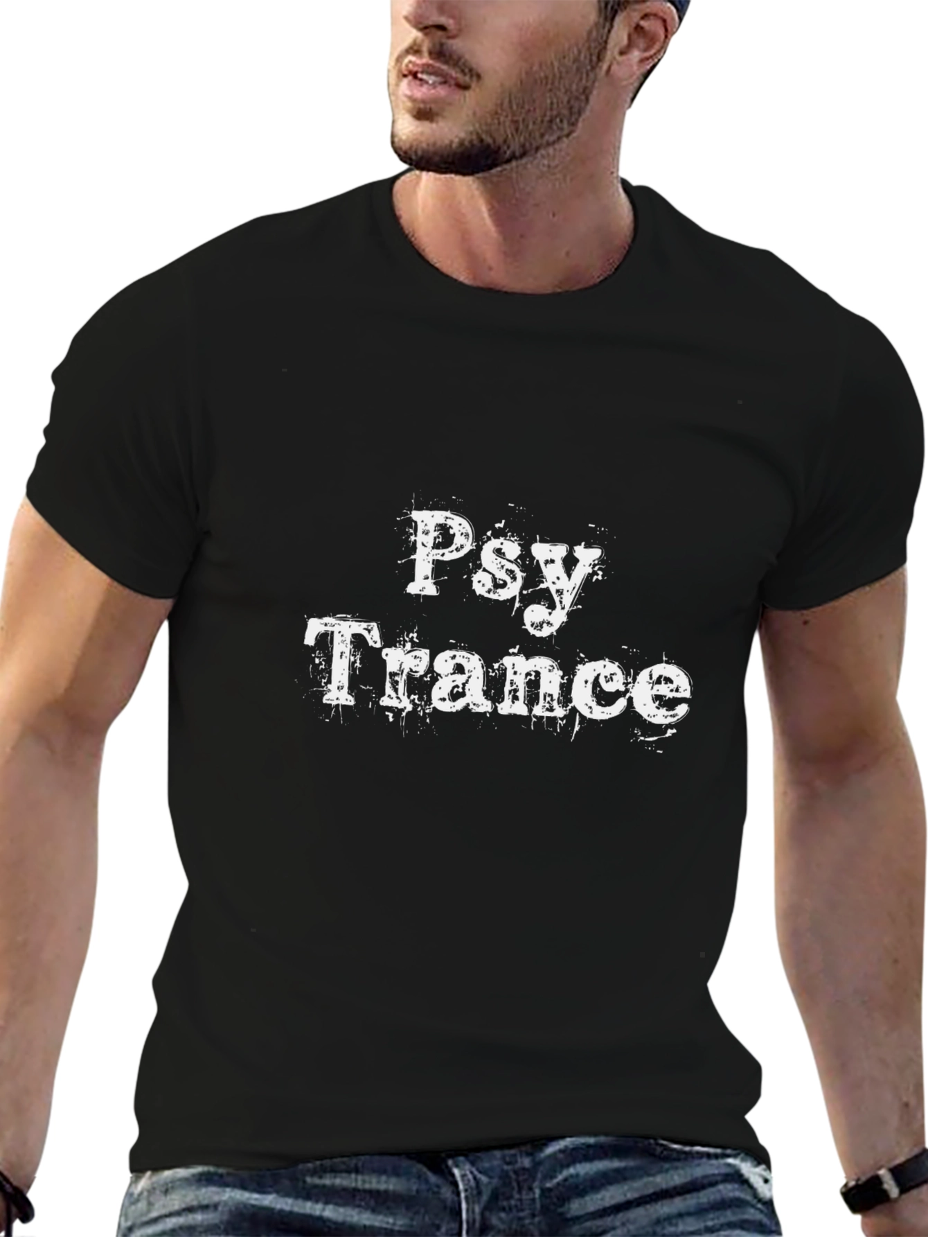 Psy Trance Graphic Tee - Black Cotton Blend