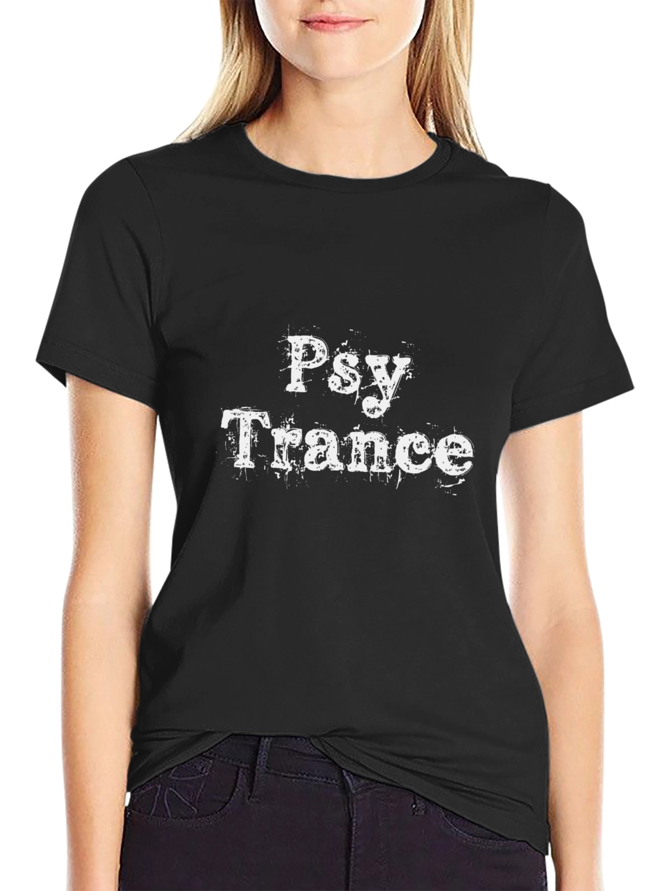 Psy Trance Graphic Tee - Black Cotton Blend