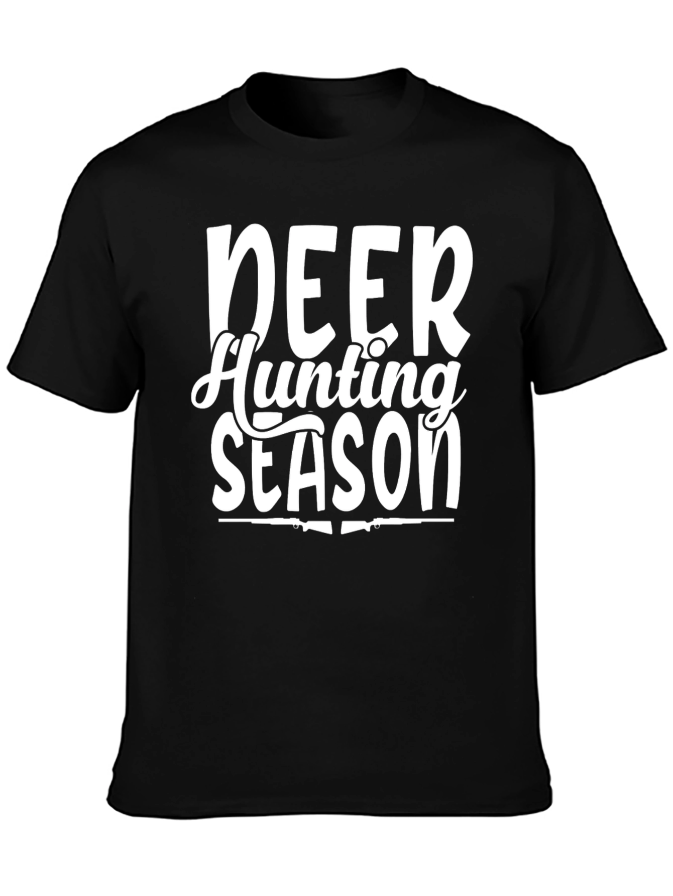 Deer Hunting Season Graphic Tee - Black