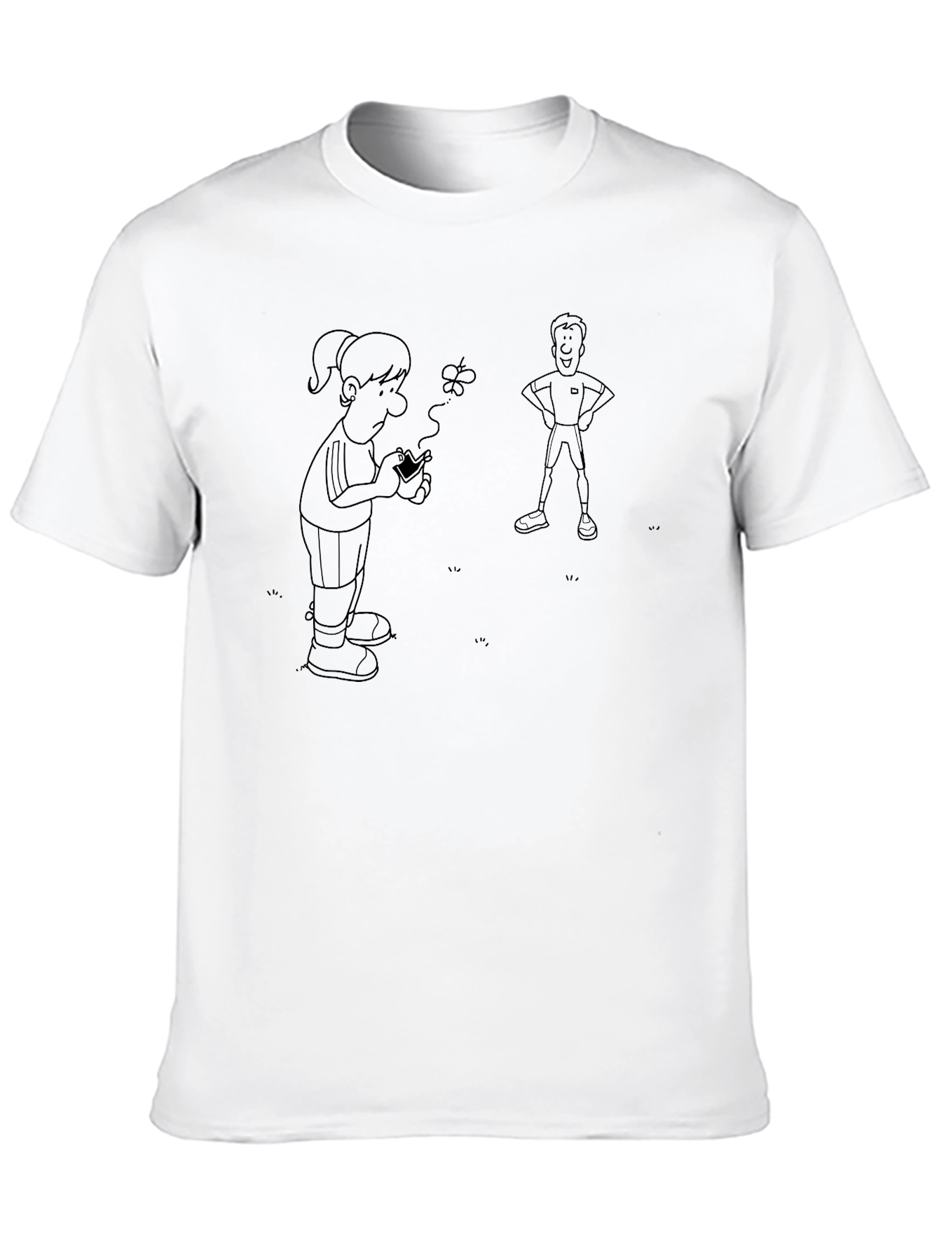 Cartoon Graphic Tee - Casual Black T-Shirt
