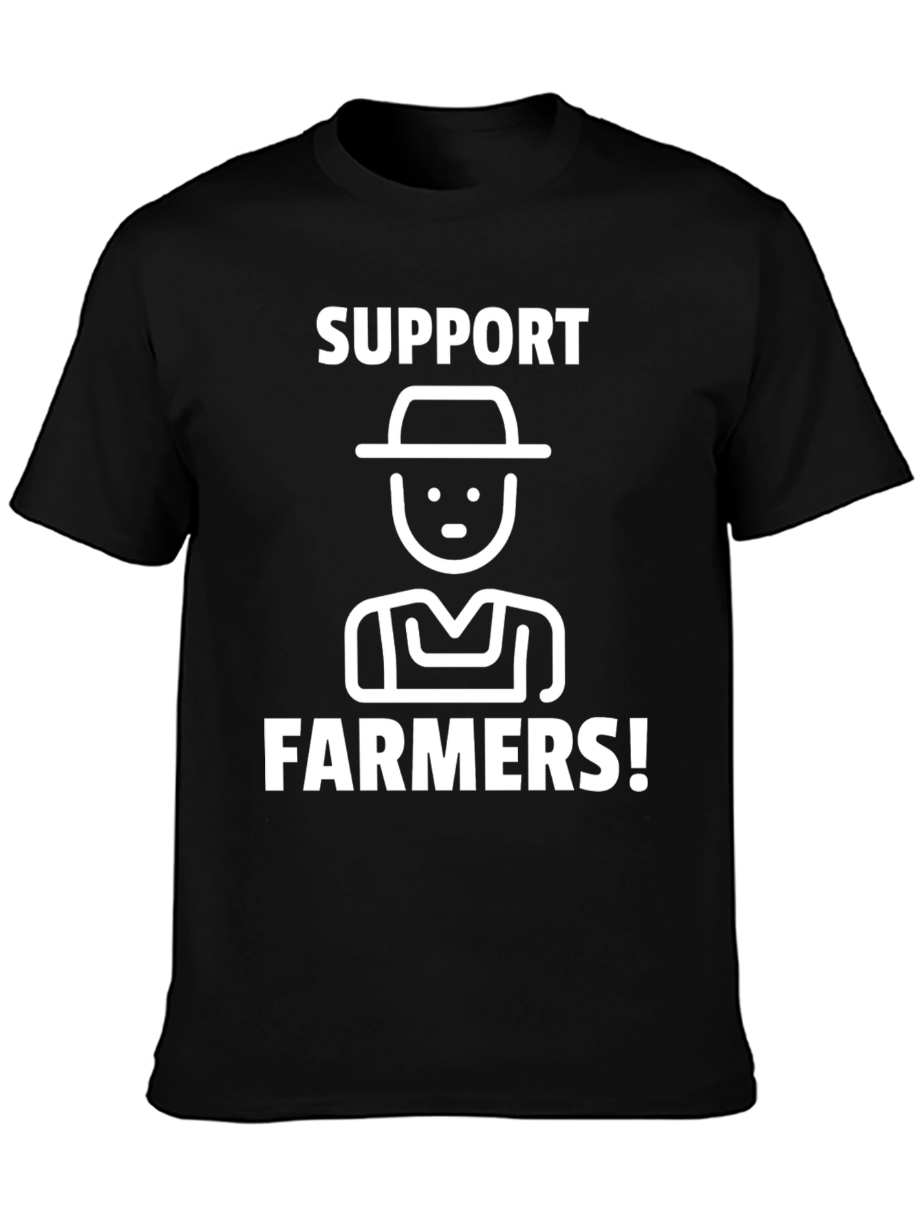 Support Farmers Graphic Tee - Black Cotton T-Shirt