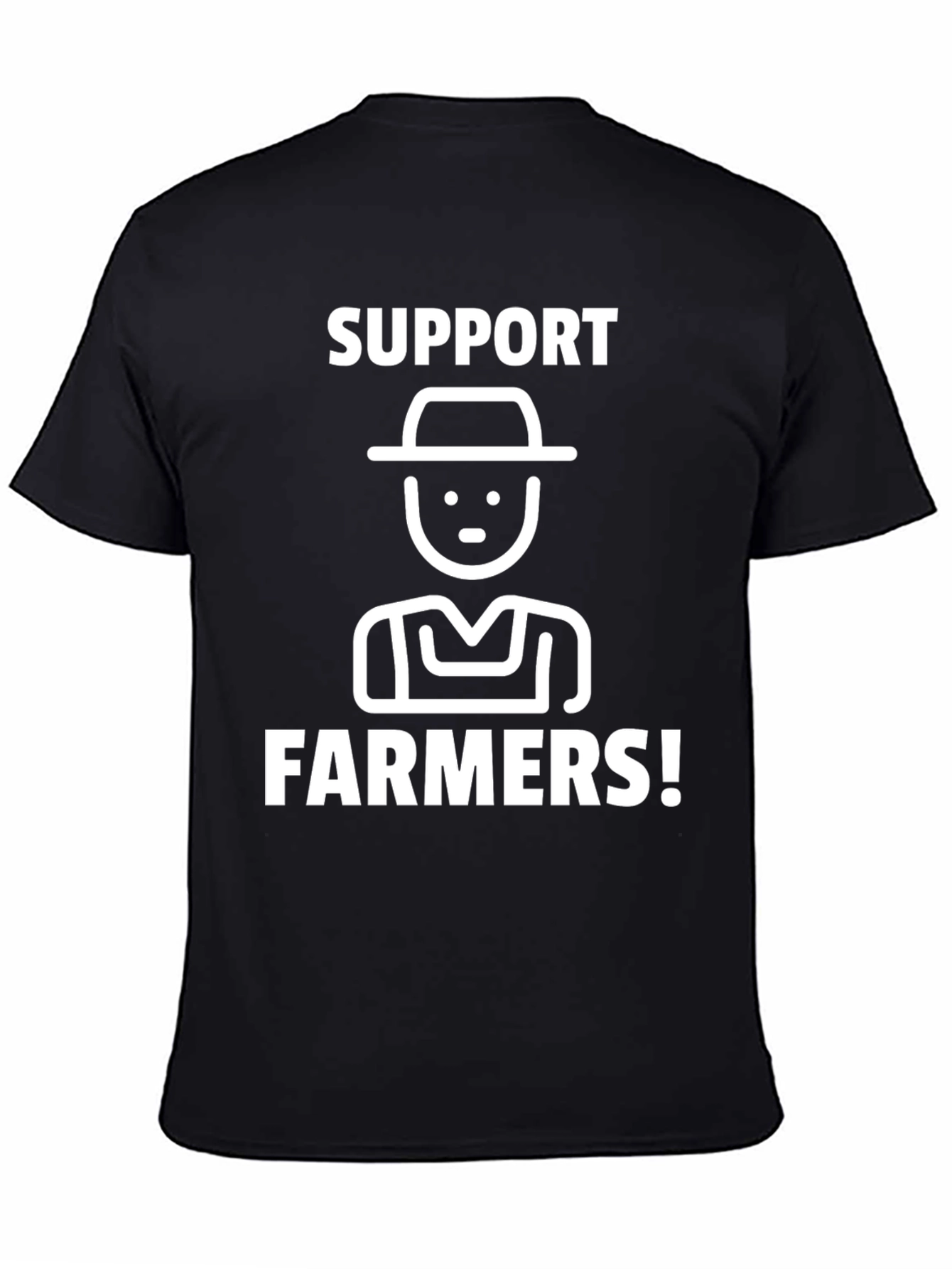 Support Farmers Graphic Tee - Black Cotton T-Shirt