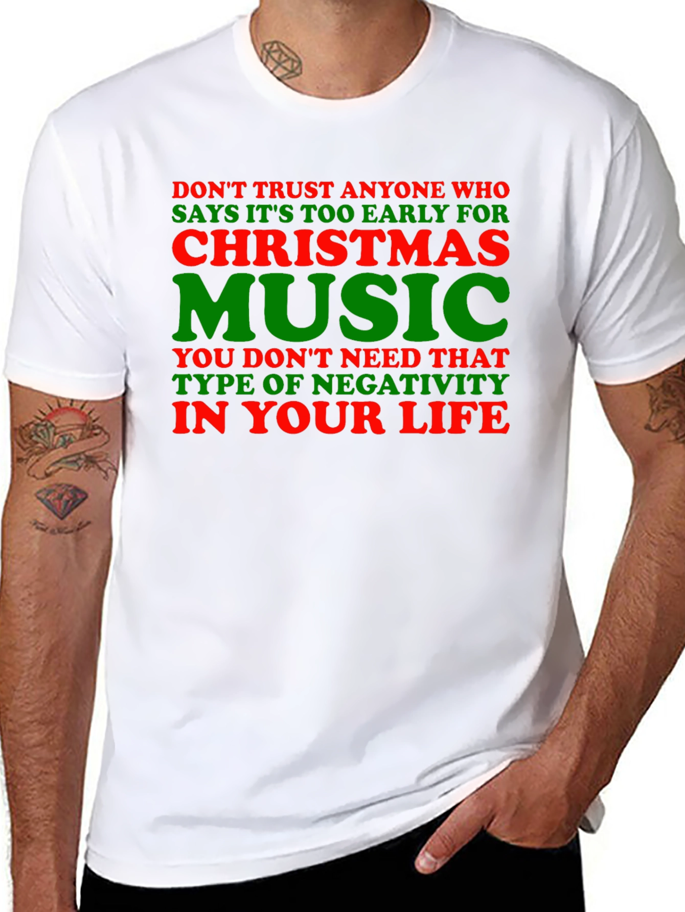 Christmas Music Humor Tee: Trust No Grinch!