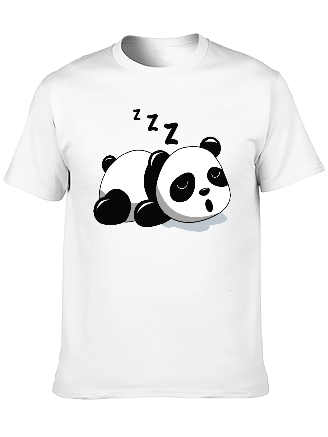Cute Panda Sleeping Graphic T-Shirt - Black