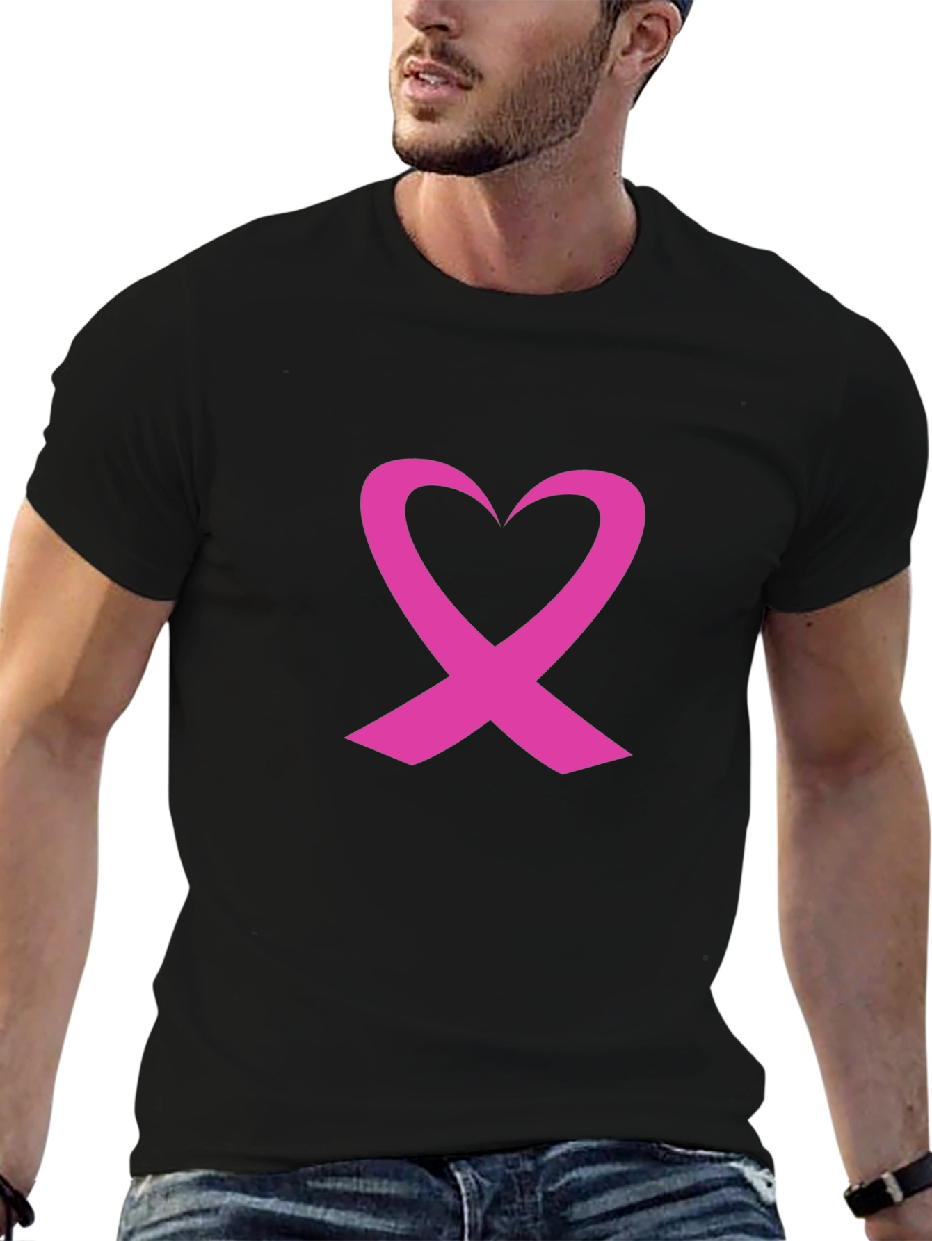 Pink Ribbon Heart T-Shirt - Breast Cancer Awareness
