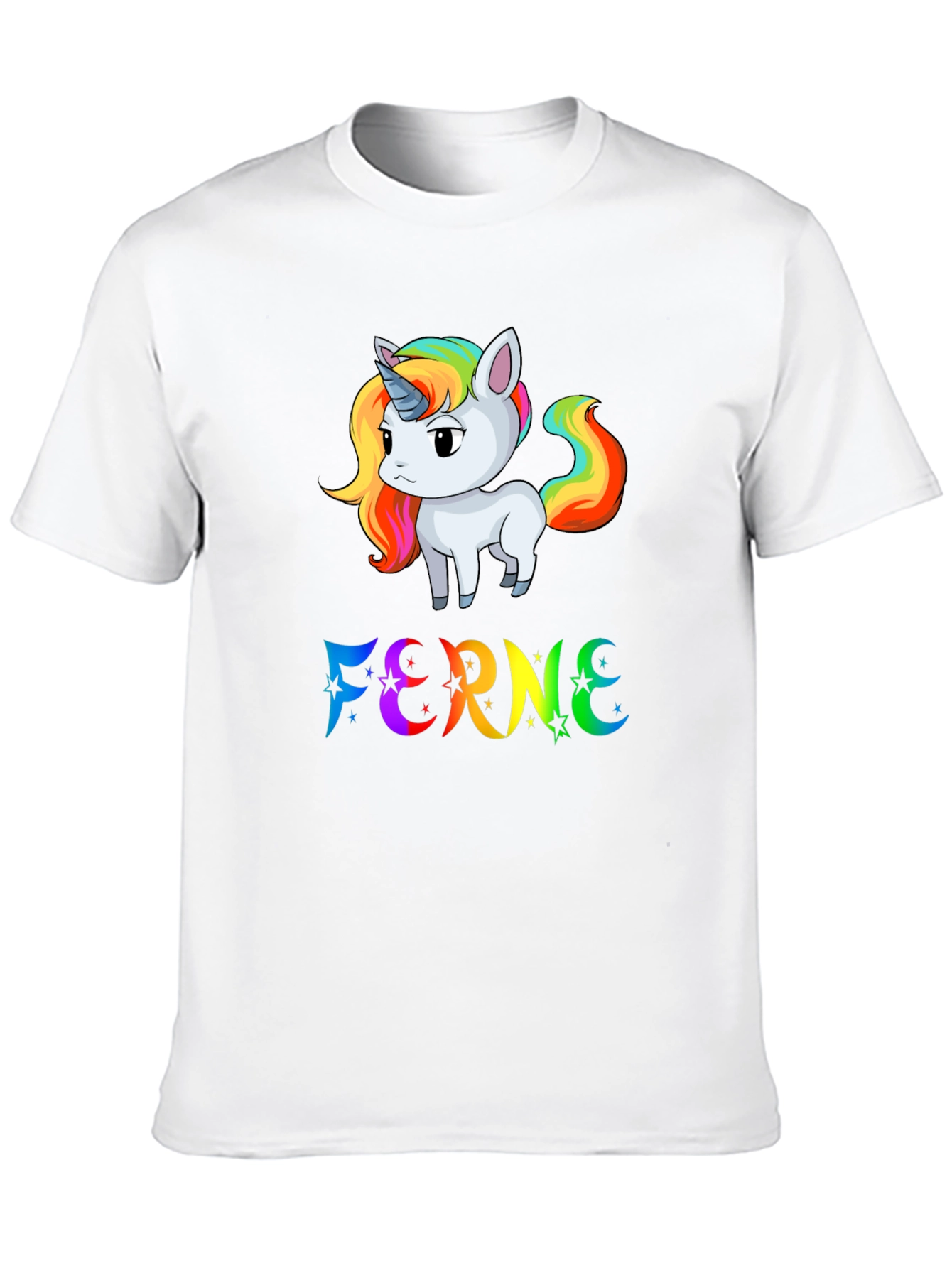 Rainbow Unicorn FERNE Graphic Black T-Shirt