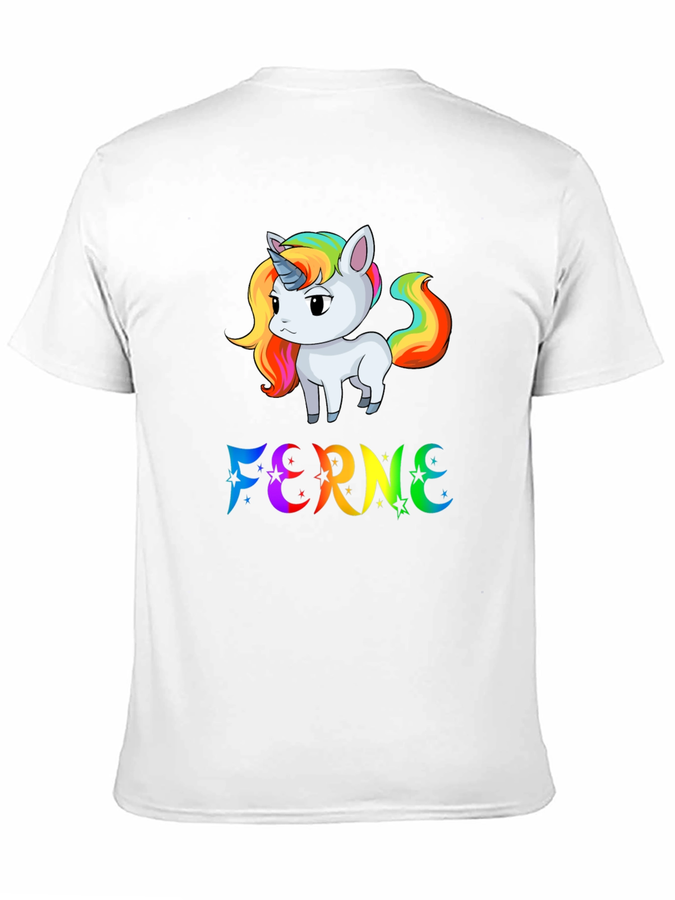 Rainbow Unicorn FERNE Graphic Black T-Shirt