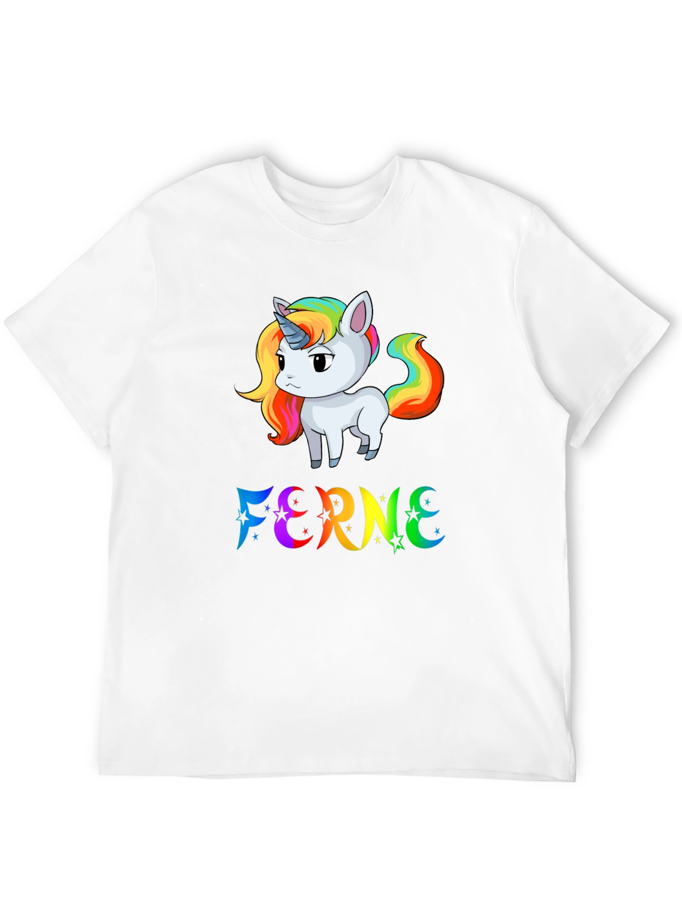 Rainbow Unicorn FERNE Graphic Black T-Shirt