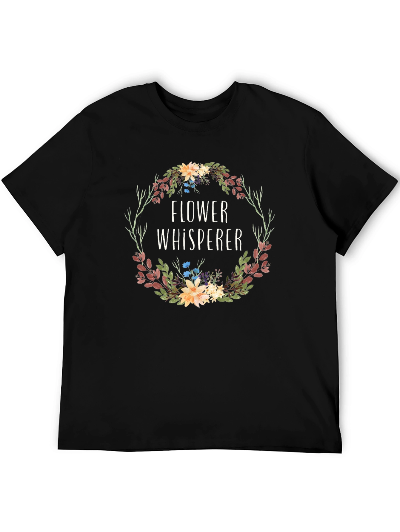 Flower Whisperer Graphic Tee - Botanical Wreath Design